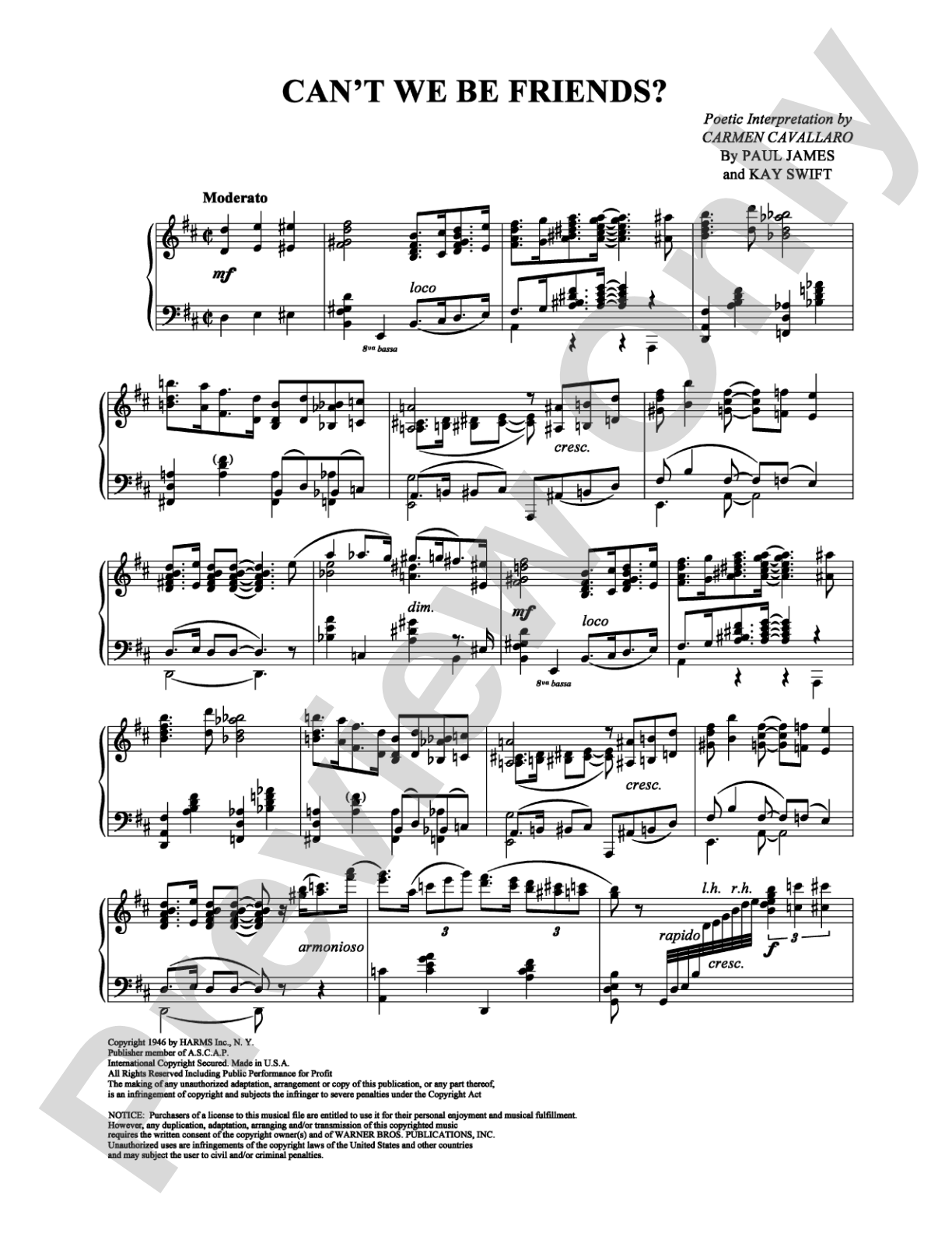 Can't We Be Friends?: Piano Digital Sheet Music