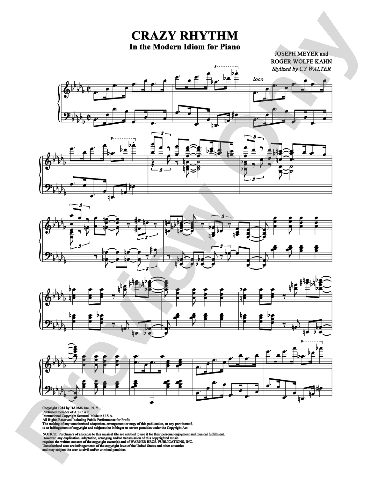Crazy Rhythm: Piano Digital Sheet Music