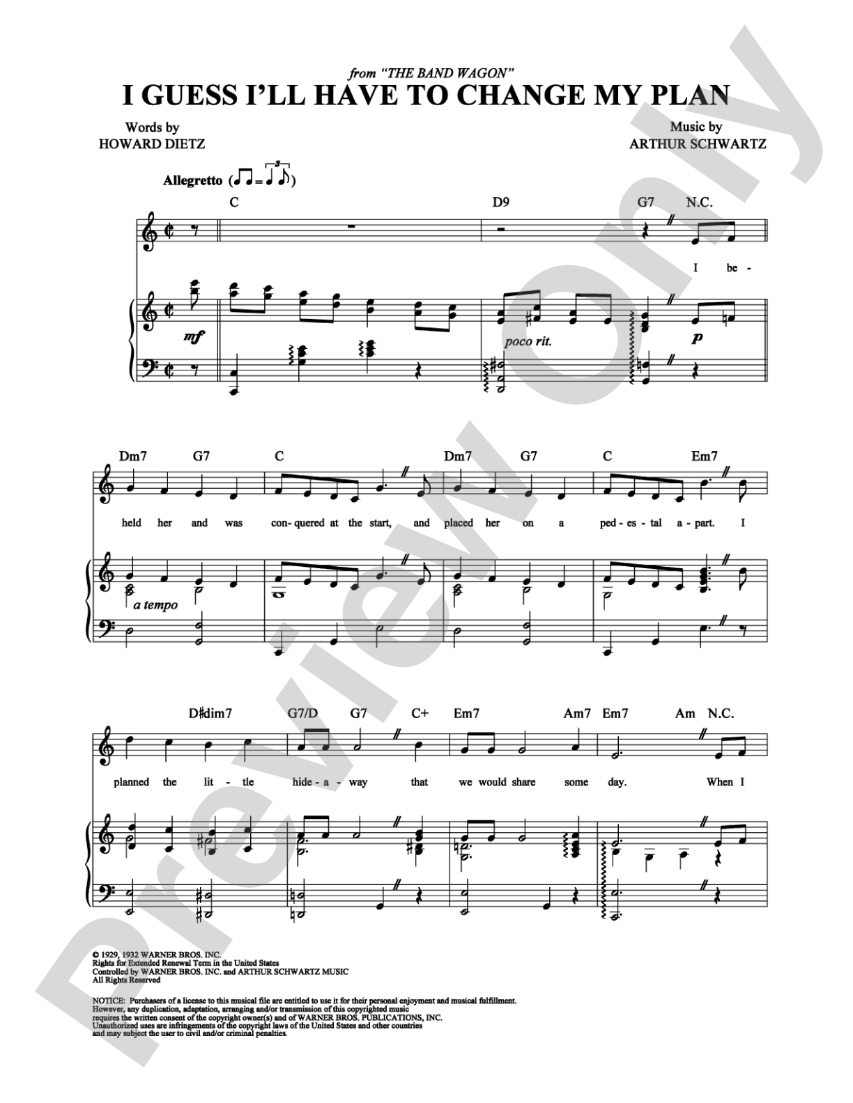 I Guess I'll Have to Change My Plan: Piano/Vocal/Chords Digital Sheet Music
