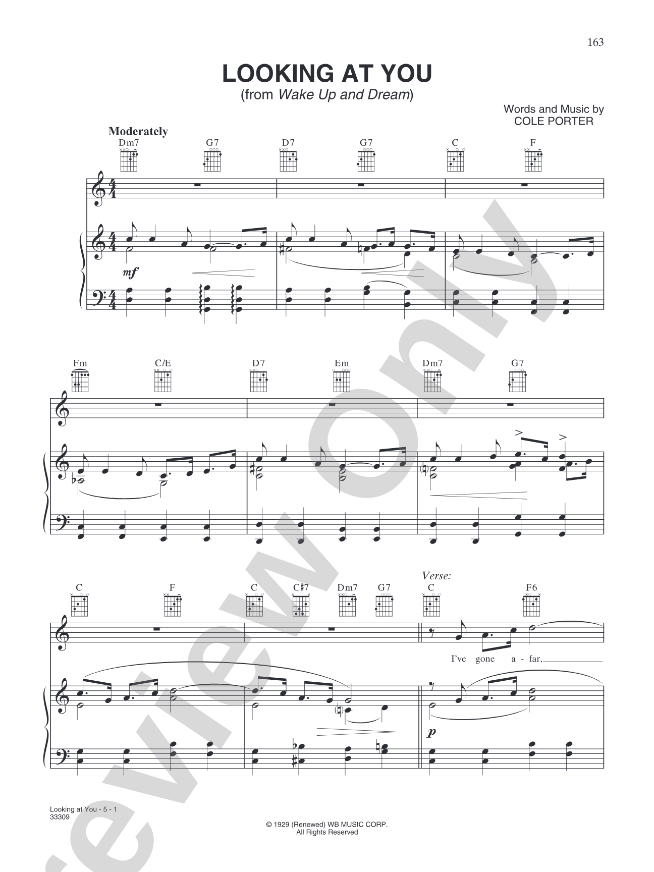 Looking at You (from "Wake Up and Dream"): Piano/Vocal/Chords