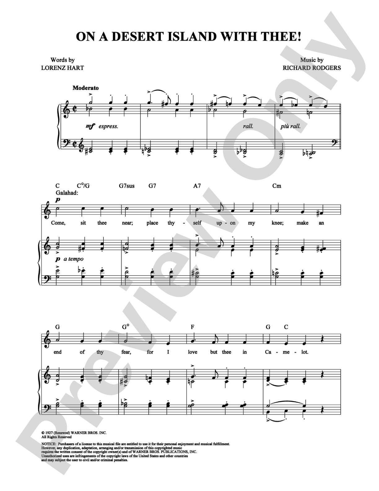 On a Desert Island With Thee!: Piano/Vocal/Chords Digital Sheet Music