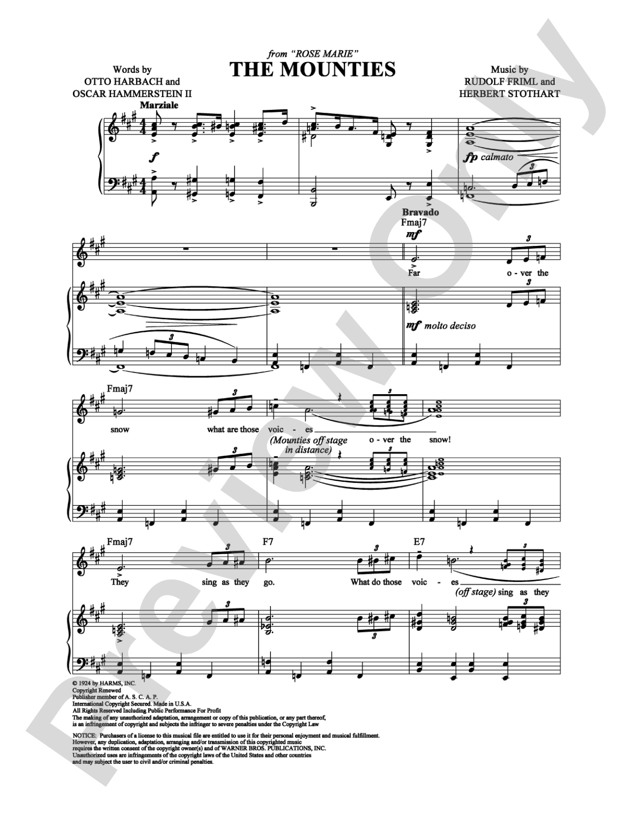 The Mounties: Piano/Vocal/Chords Digital Sheet Music
