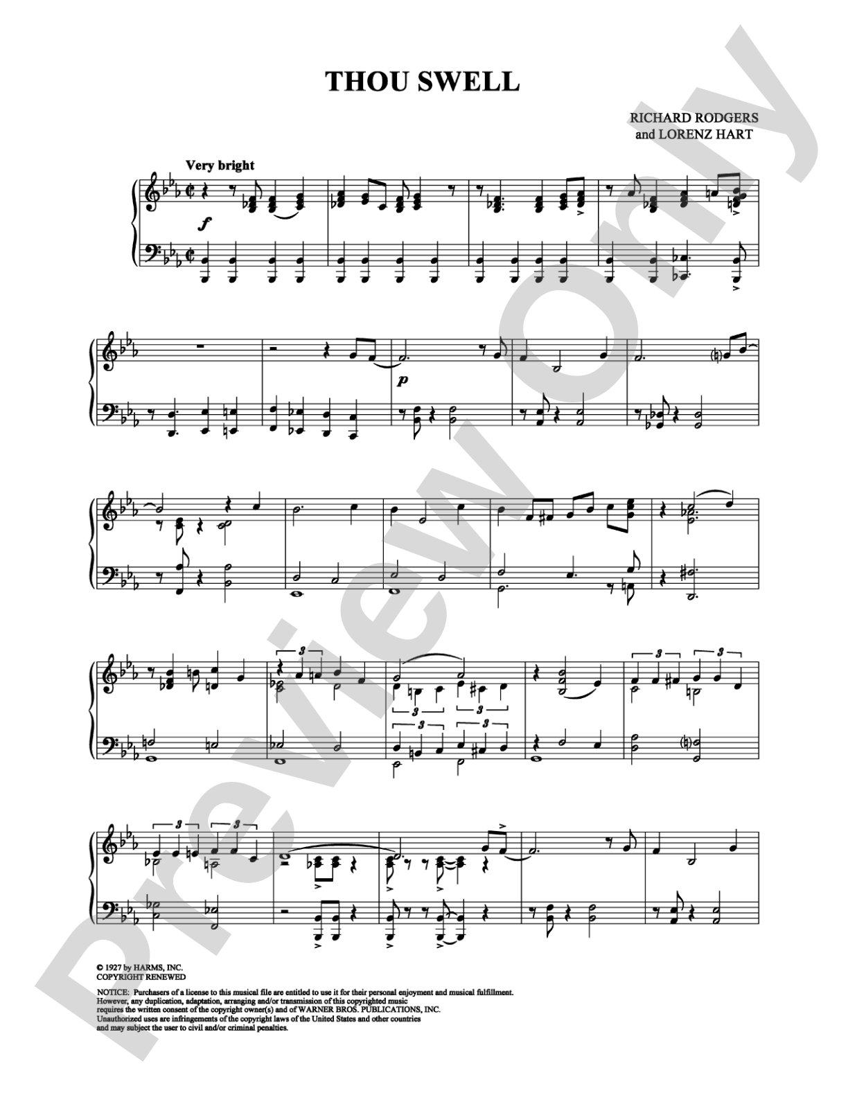 Thou Swell: Piano Digital Sheet Music