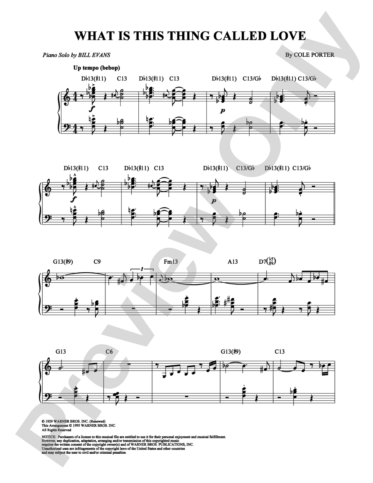 What Is This Thing Called Love: Piano Digital Sheet Music