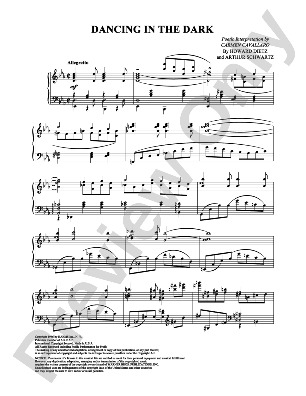 Dancing in the Dark: Piano Digital Sheet Music