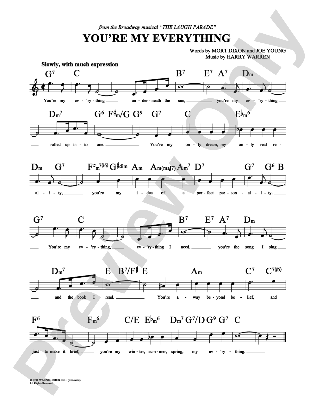 You're My Everything: Lead Sheet Digital Sheet Music