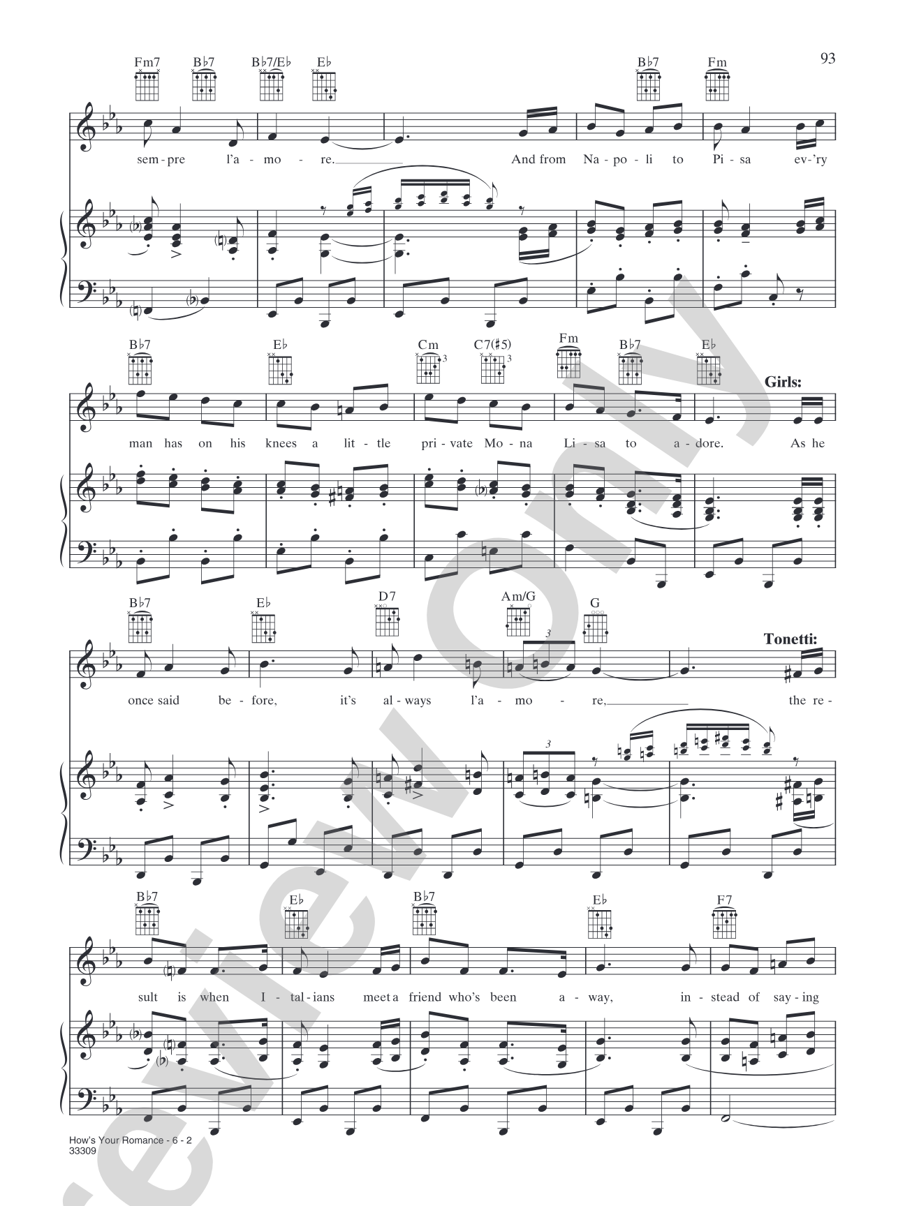 How's Your Romance (from "Gay Divorce"): Piano/Vocal/Chords