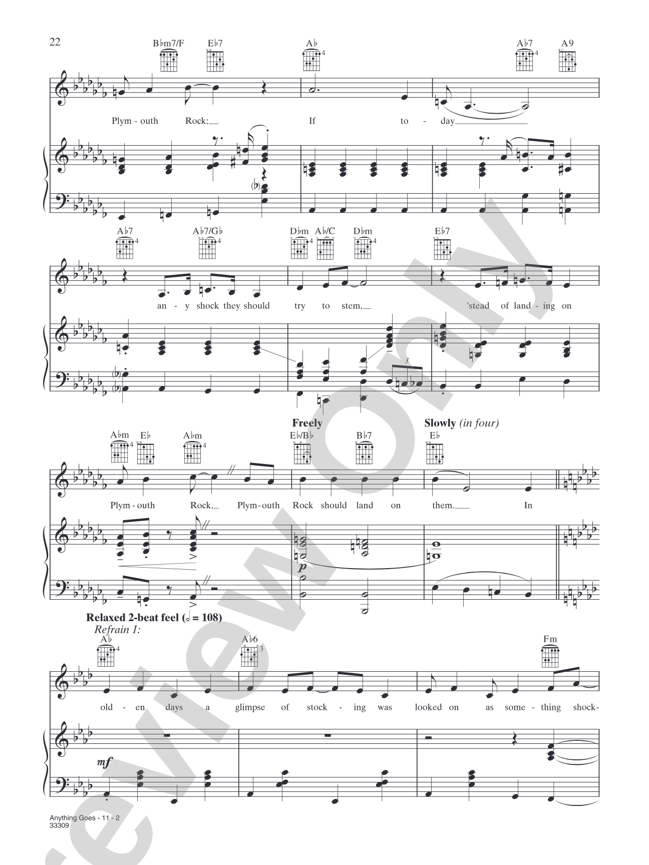 Anything Goes (from the 1987 Revival "Anything Goes"): Piano/Vocal/Chords