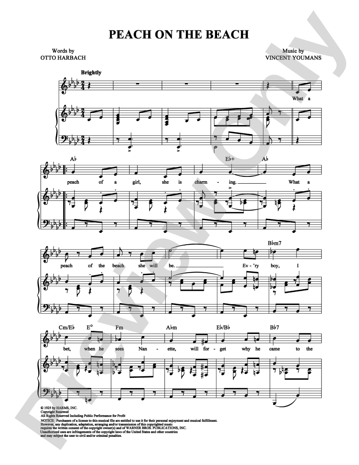 Peach on the Beach: Piano/Vocal/Chords Digital Sheet Music