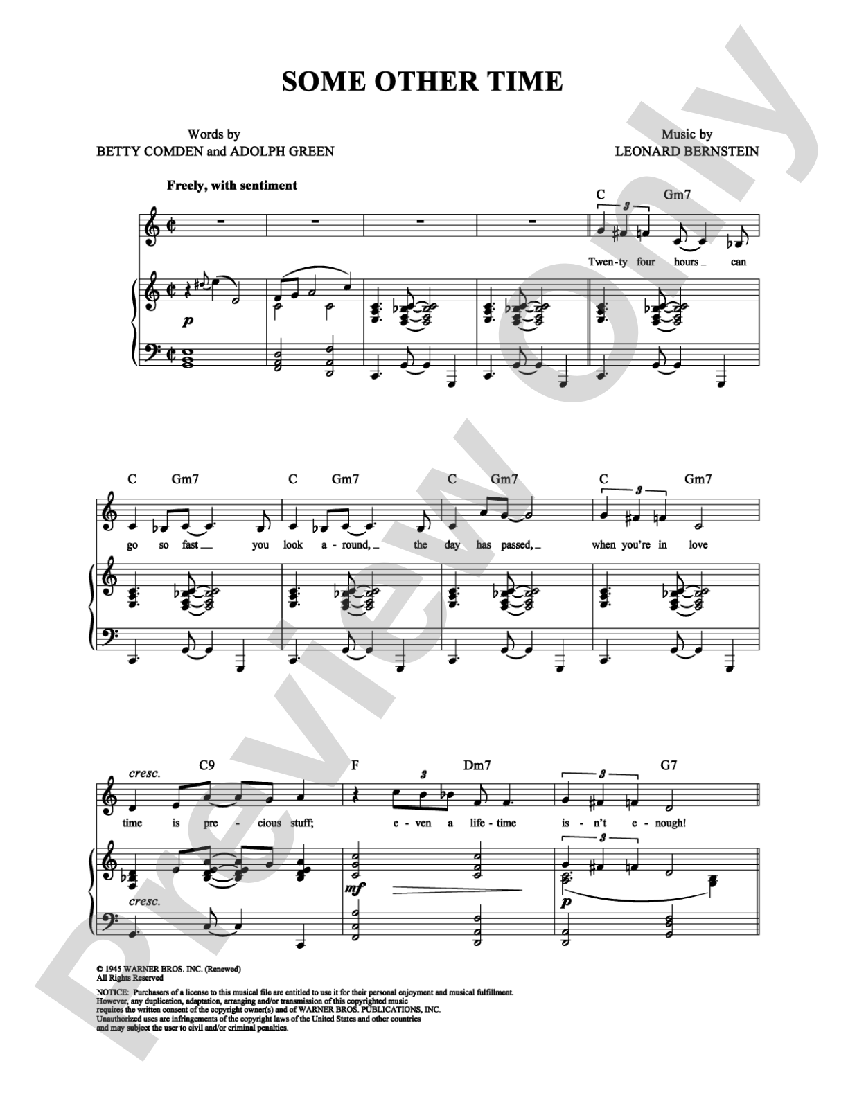 Some Other Time: Piano/Vocal/Chords Digital Sheet Music