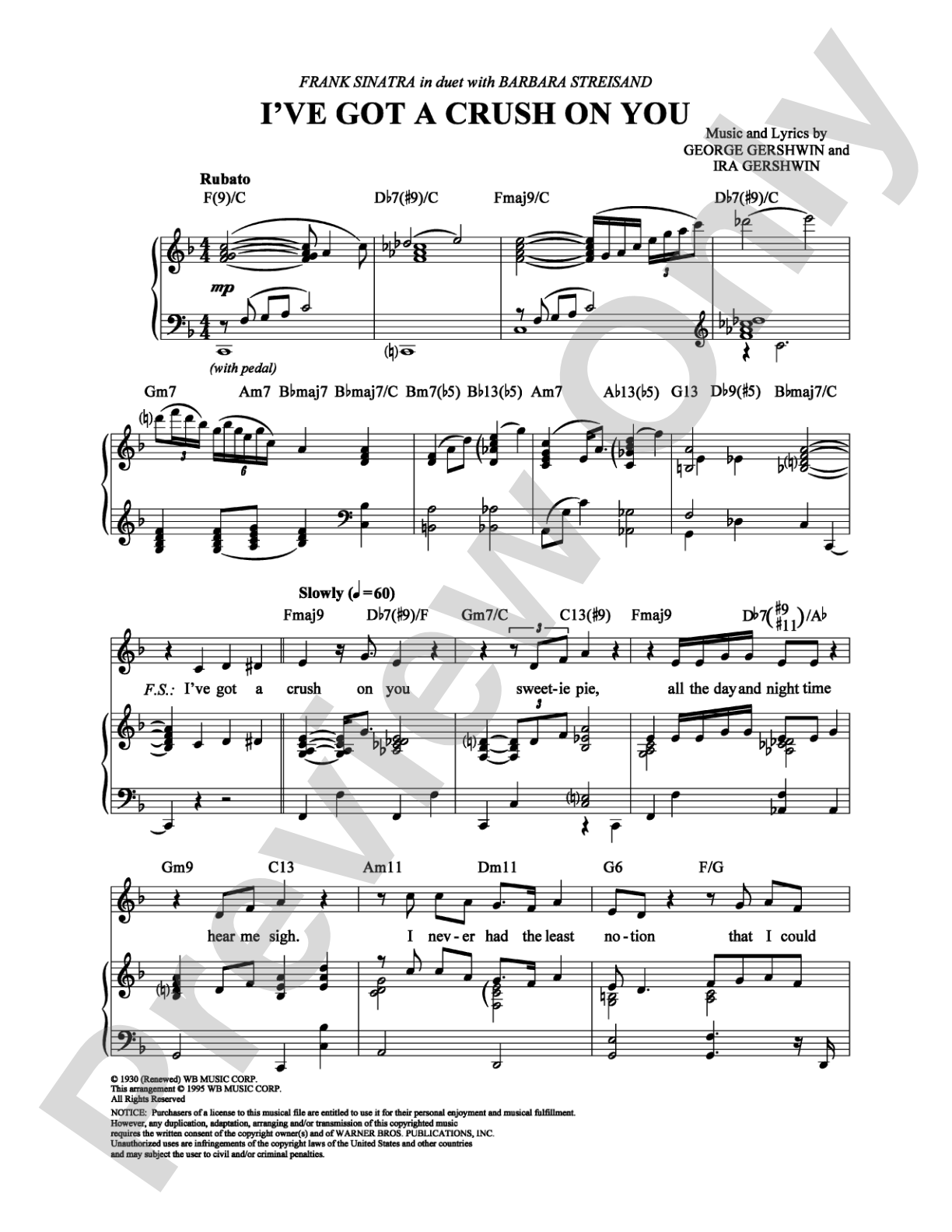 I've Got a Crush On You: Piano/Vocal/Chords Digital Sheet Music