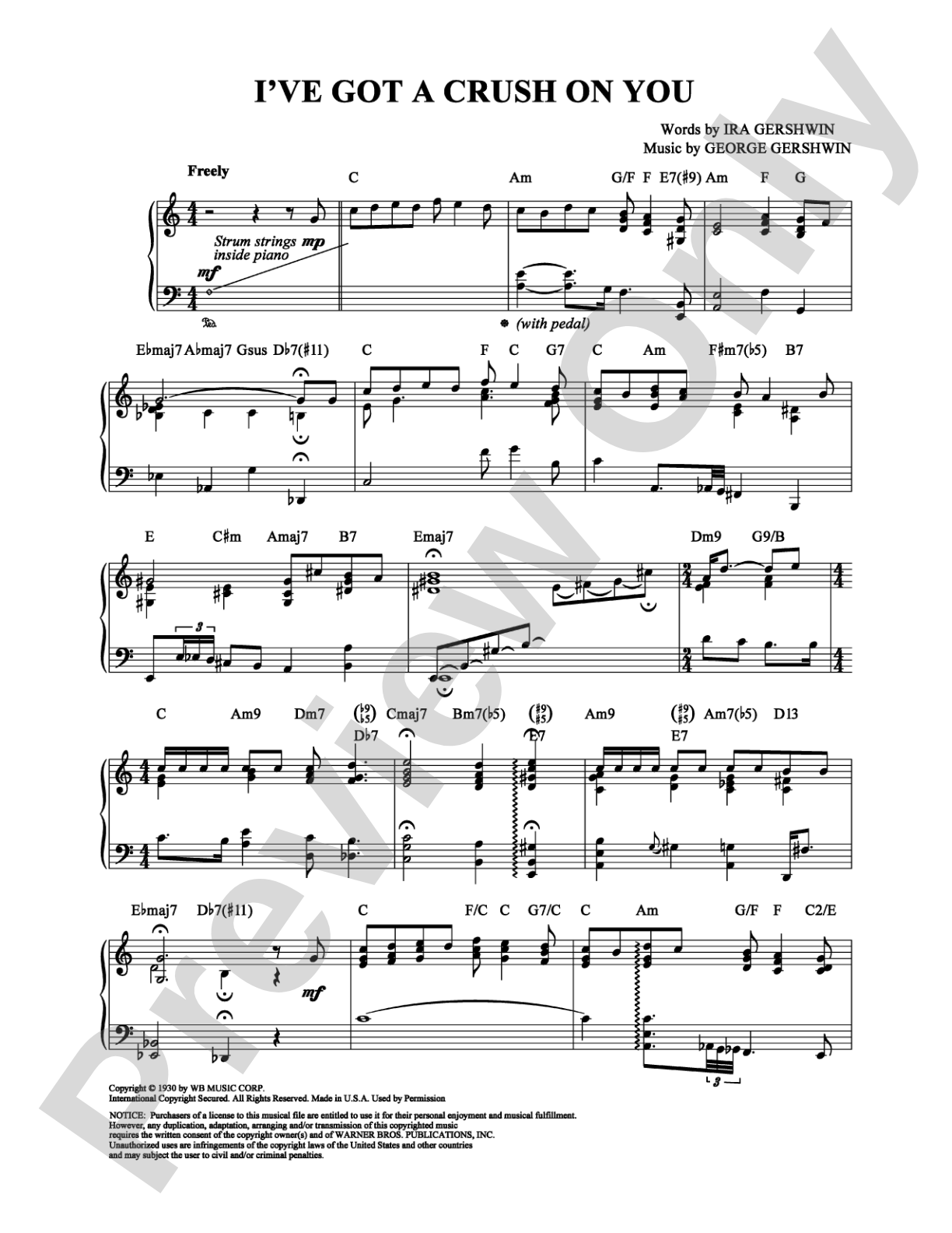 I've Got a Crush on You: Piano Digital Sheet Music