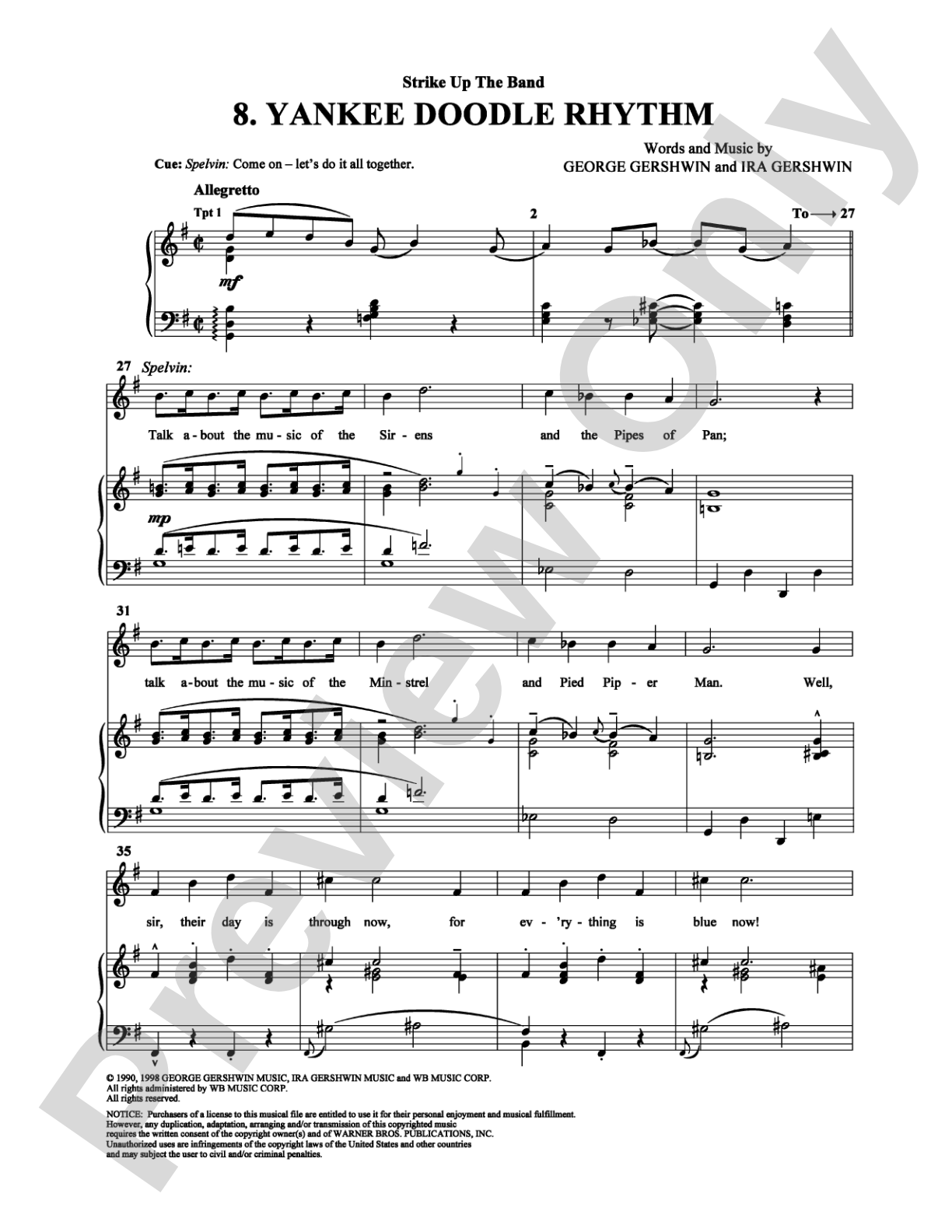 Yankee Doodle Rhythm: Piano/Vocal/Chords Digital Sheet Music