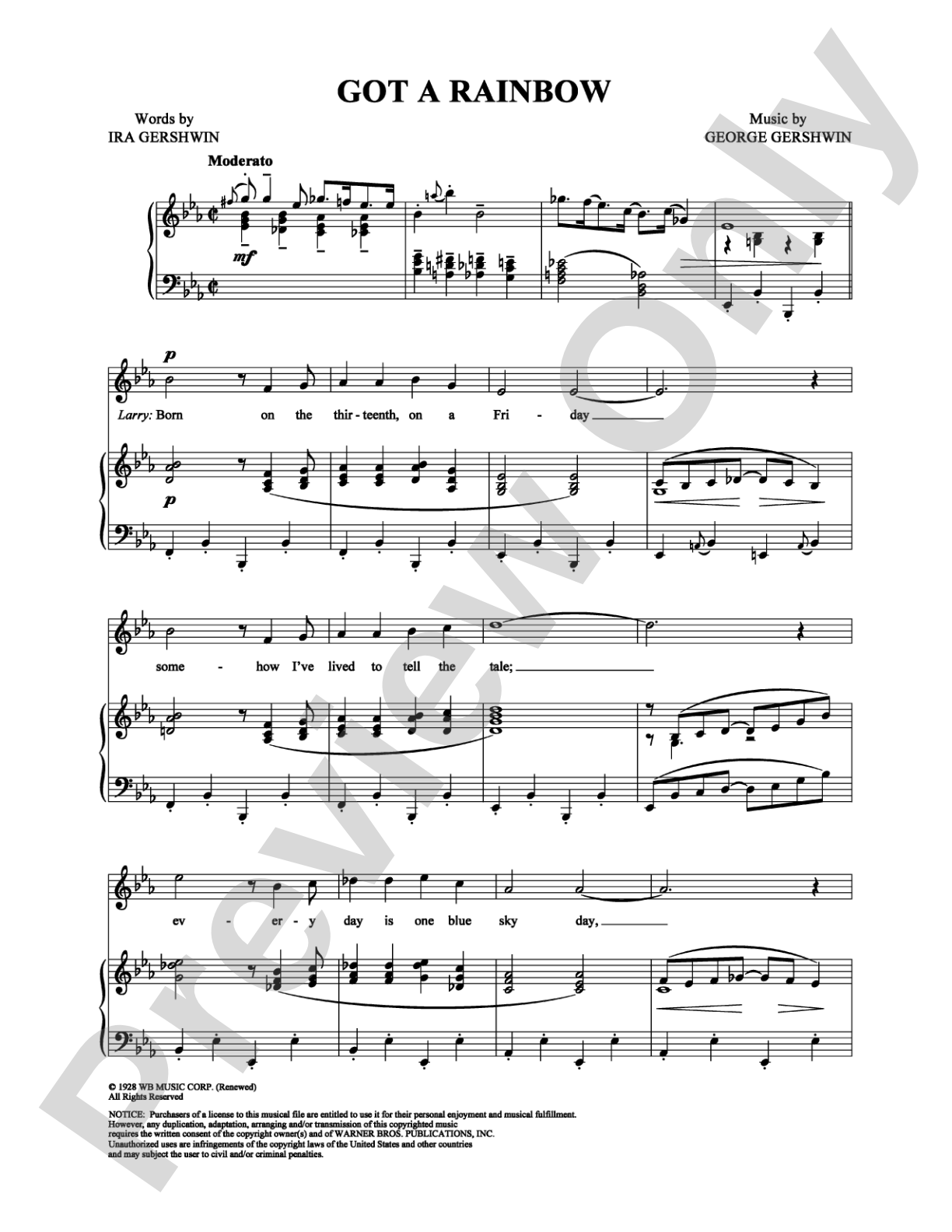 Got a Rainbow: Piano/Vocal/Chords Digital Sheet Music