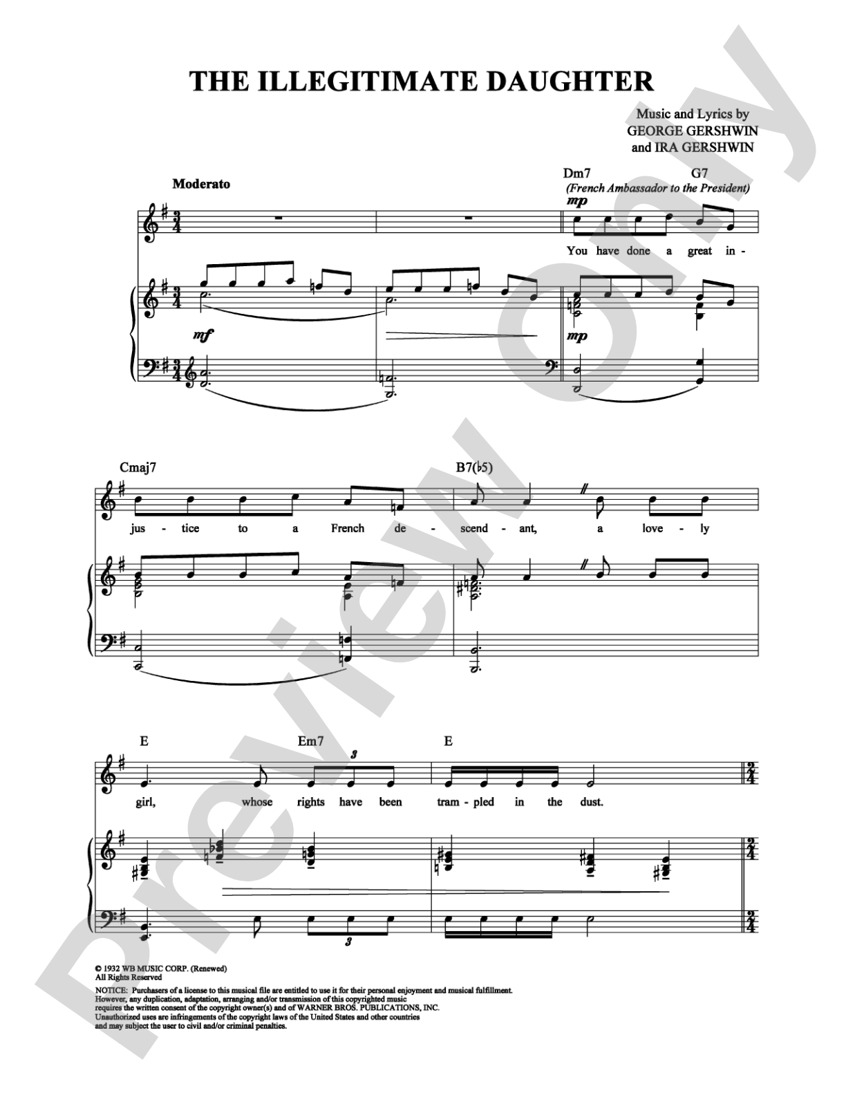 The Illegitimate Daughter: Piano/Vocal/Chords Digital Sheet Music