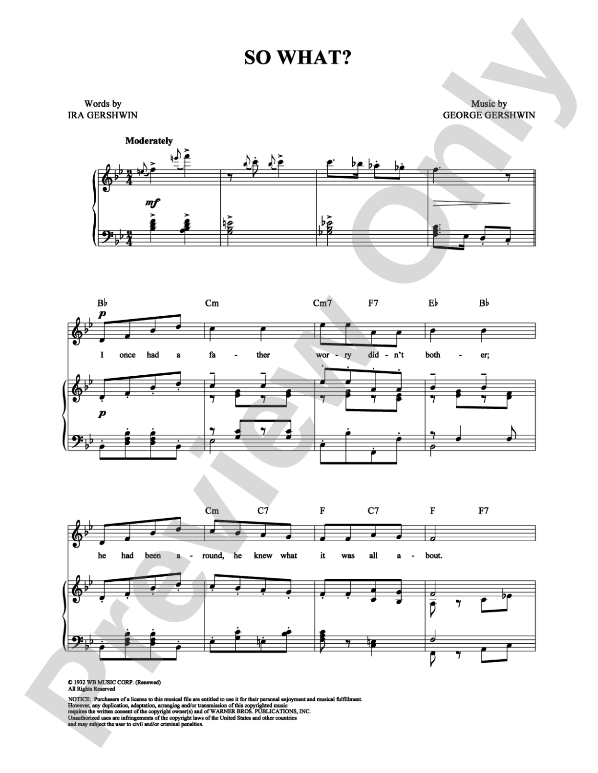 So What?: Piano/Vocal/Chords Digital Sheet Music