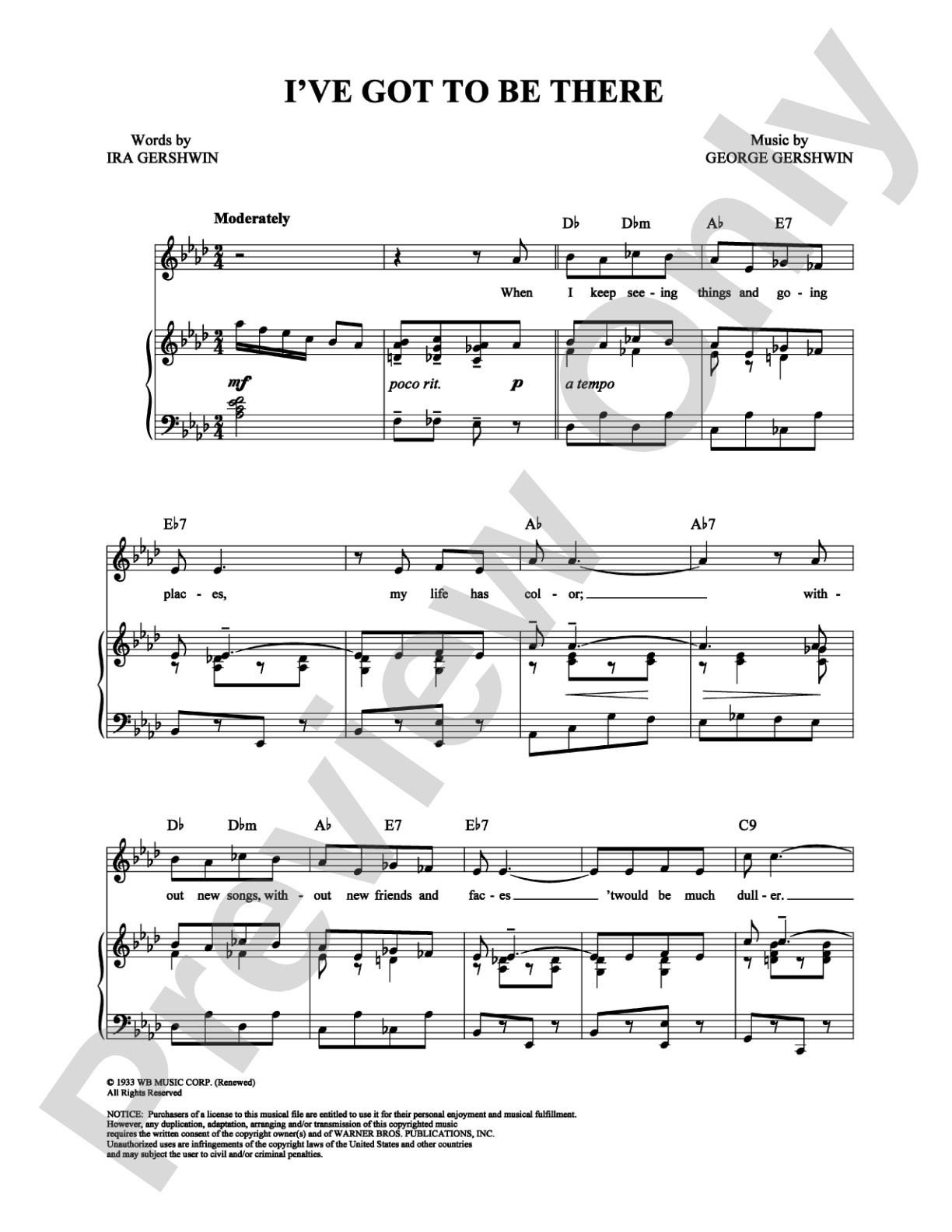 I've Got to Be There: Piano/Vocal/Chords Digital Sheet Music