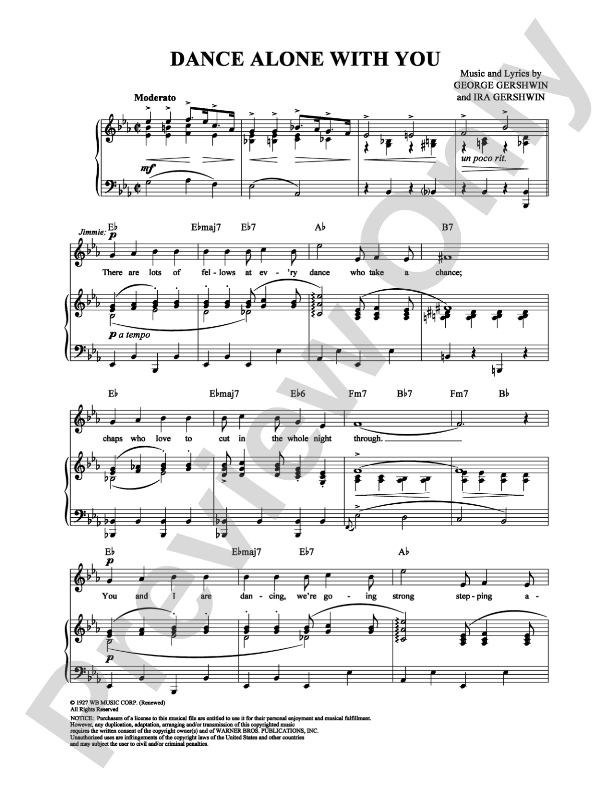 Dance Alone With You: Piano/Vocal/Chords Digital Sheet Music