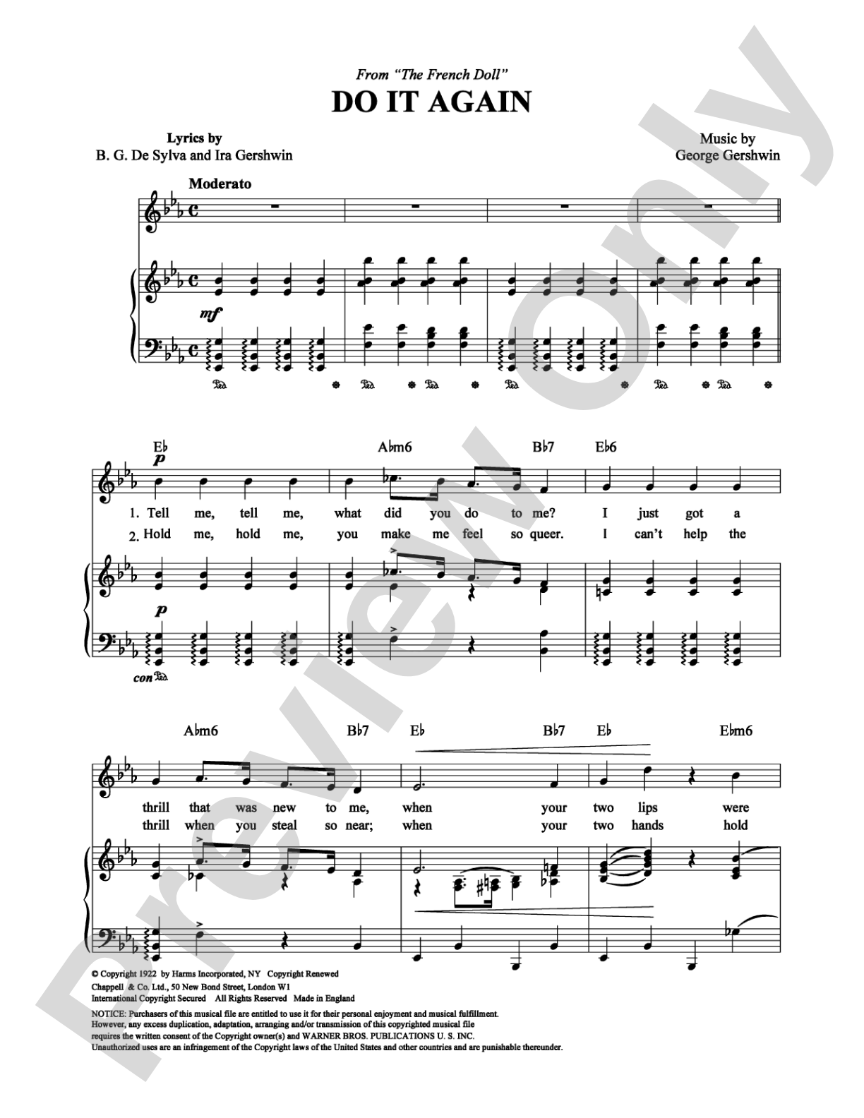 Do It Again: Piano/Vocal/Chords Digital Sheet Music