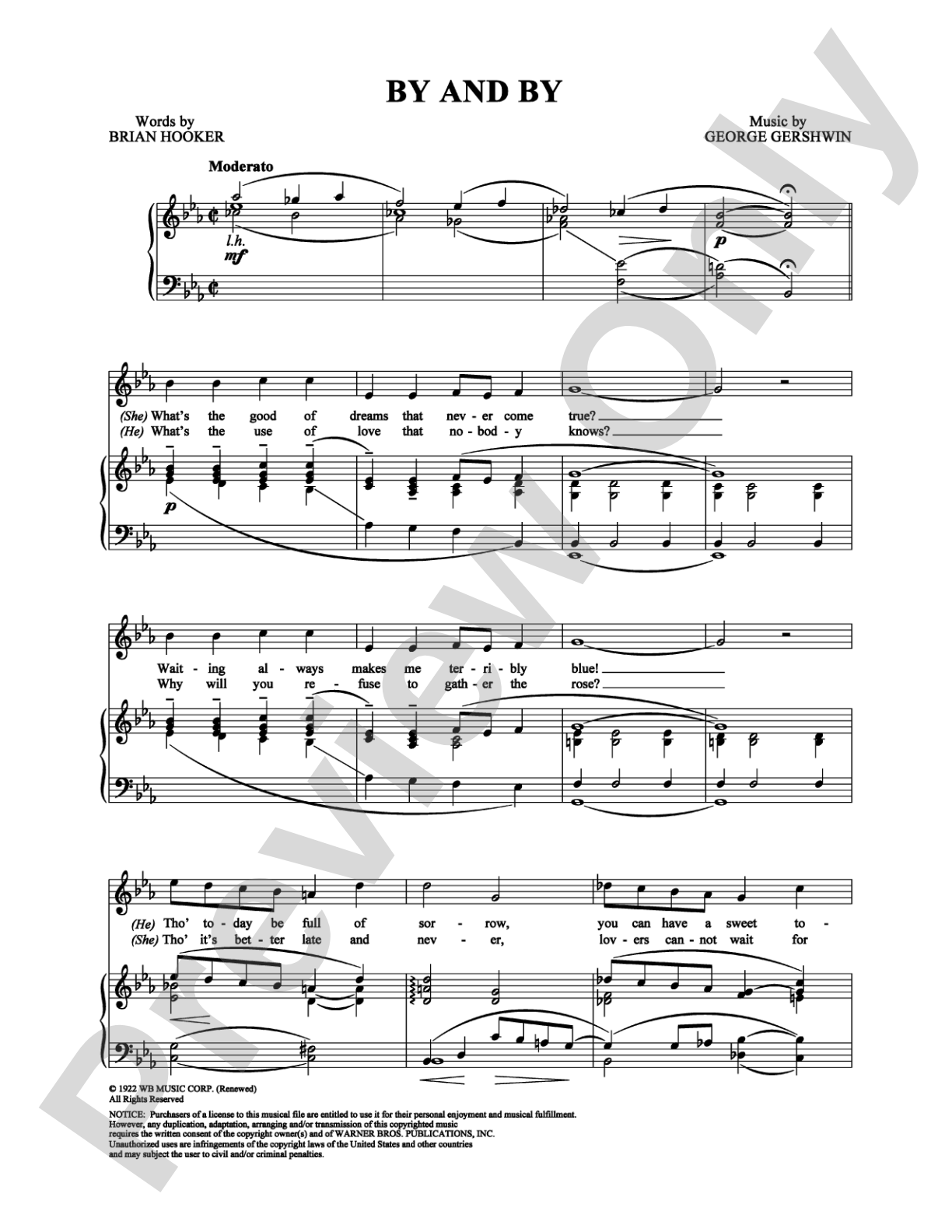 By And By: Piano/Vocal/Chords Digital Sheet Music