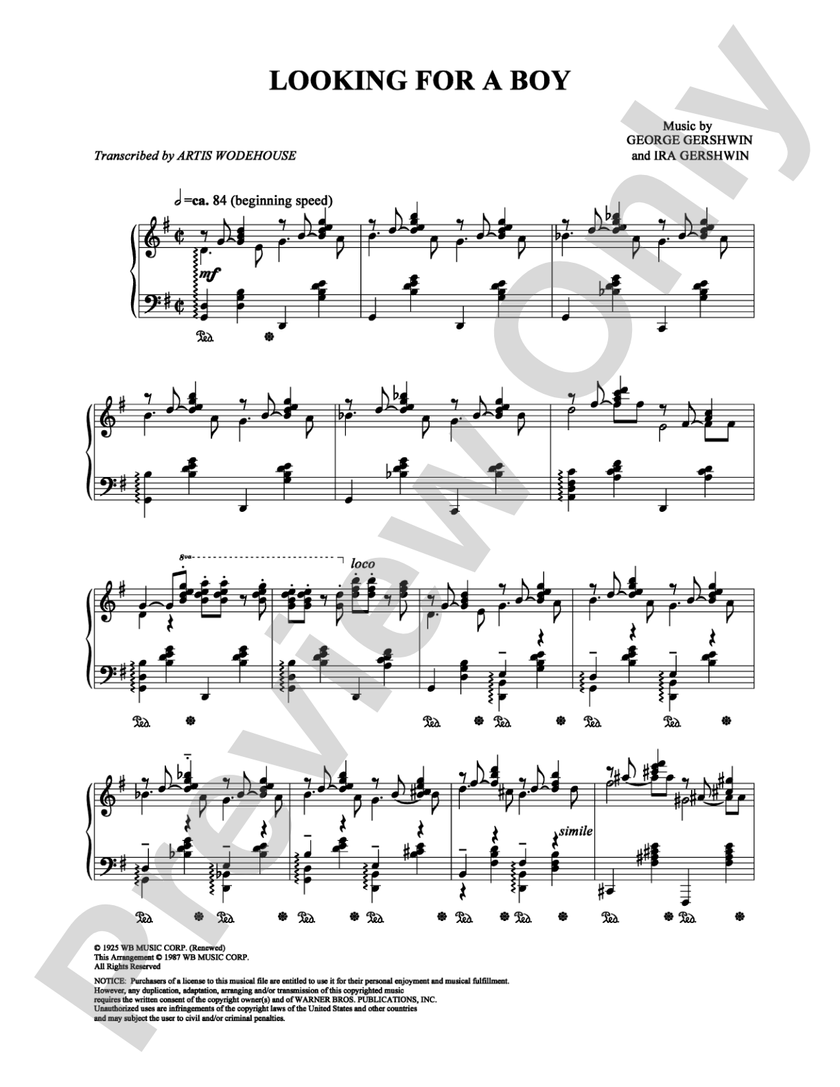 Looking For A Boy: Piano Digital Sheet Music