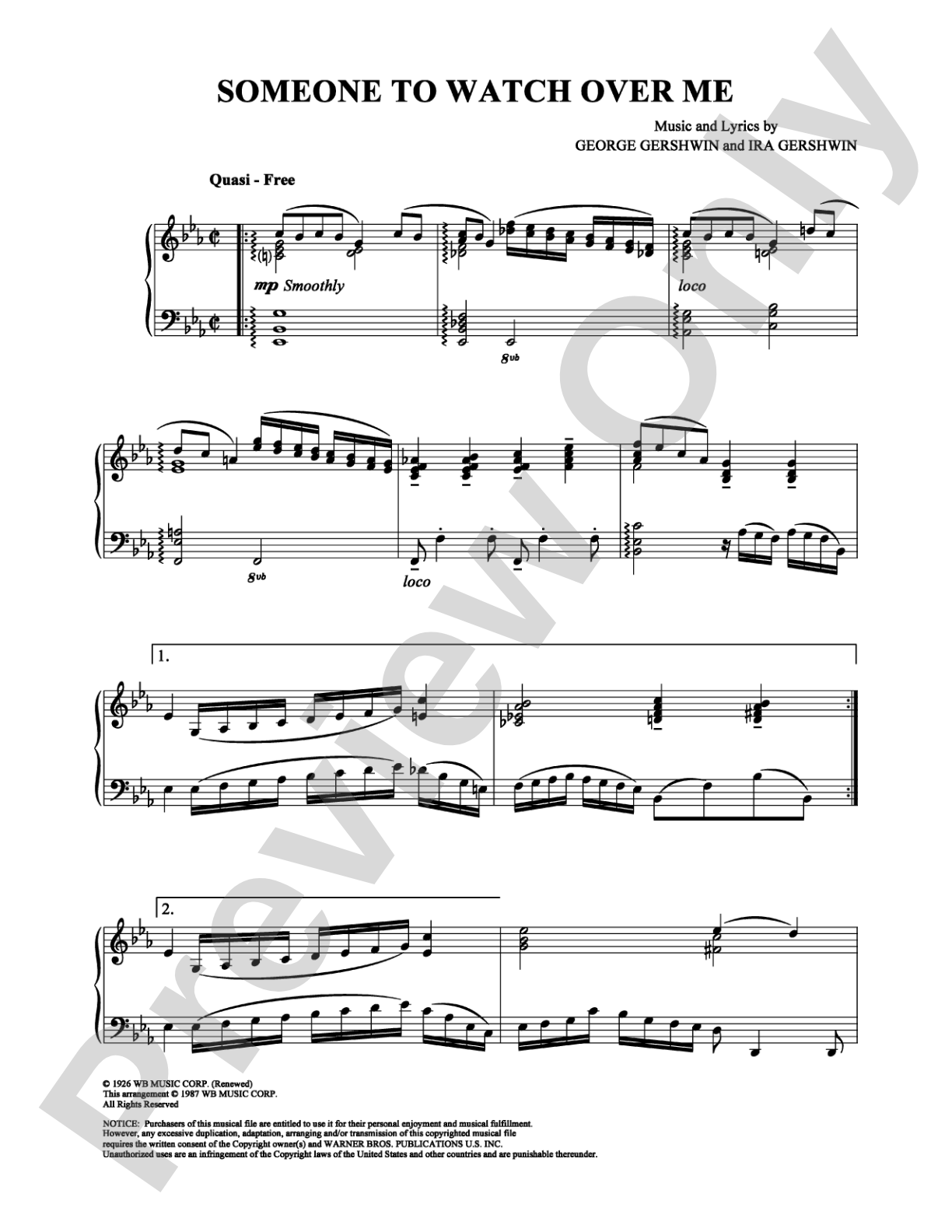 Someone To Watch Over Me: Piano Digital Sheet Music