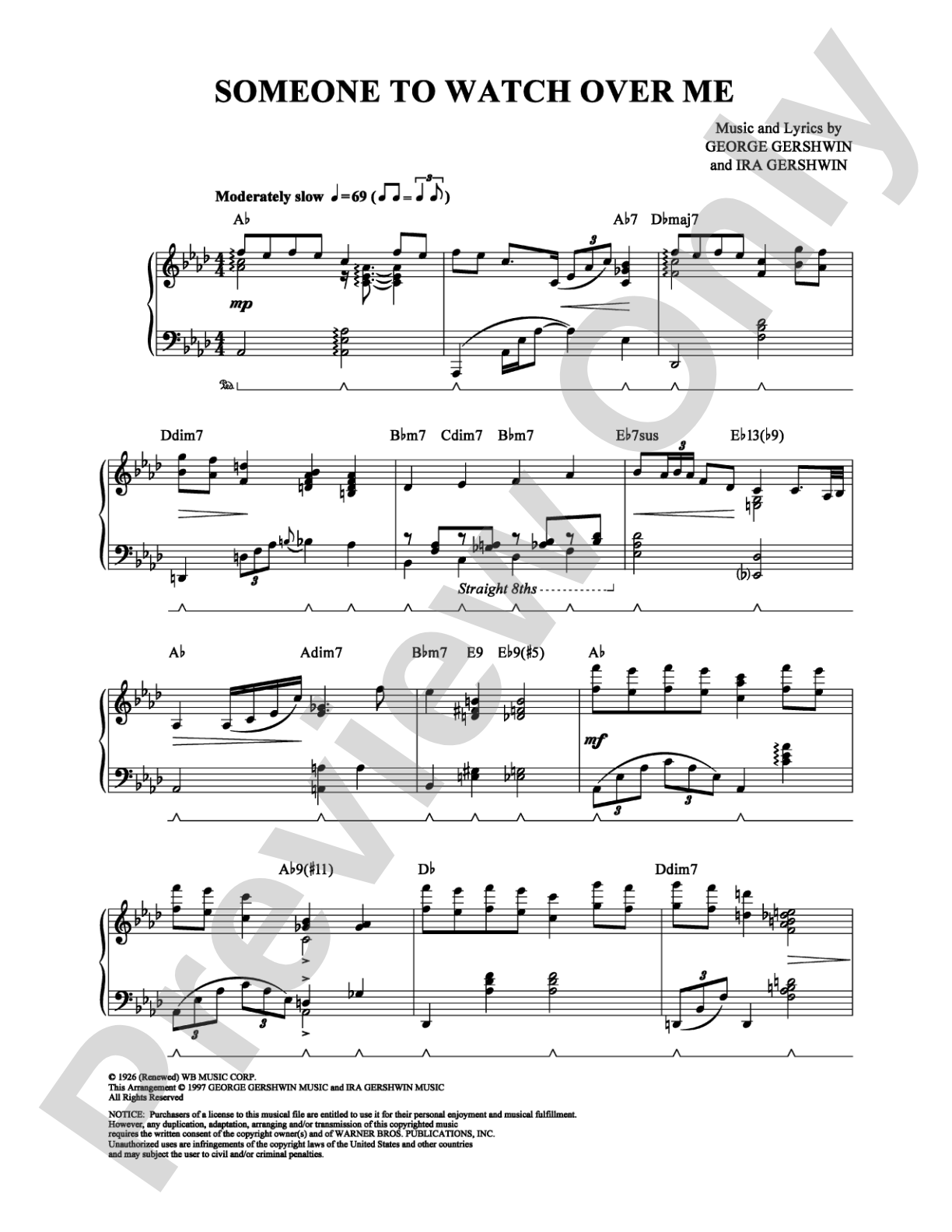 Someone To Watch Over Me: Piano Digital Sheet Music