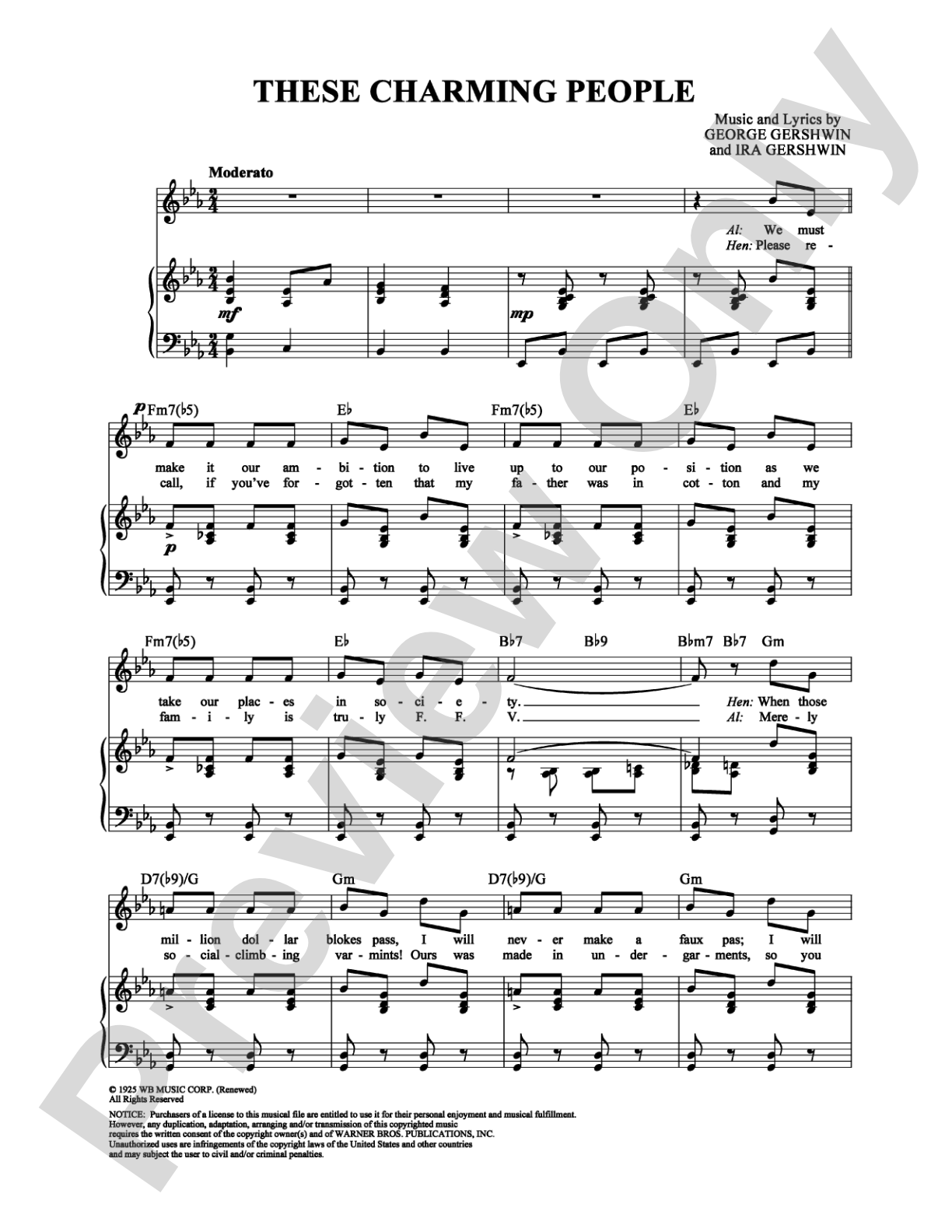 These Charming People: Piano/Vocal/Chords Digital Sheet Music