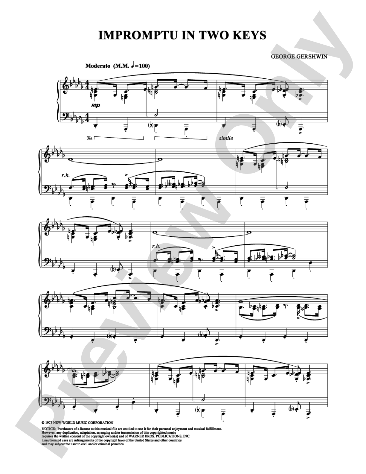 Impromptu in Two Keys: Piano Digital Sheet Music