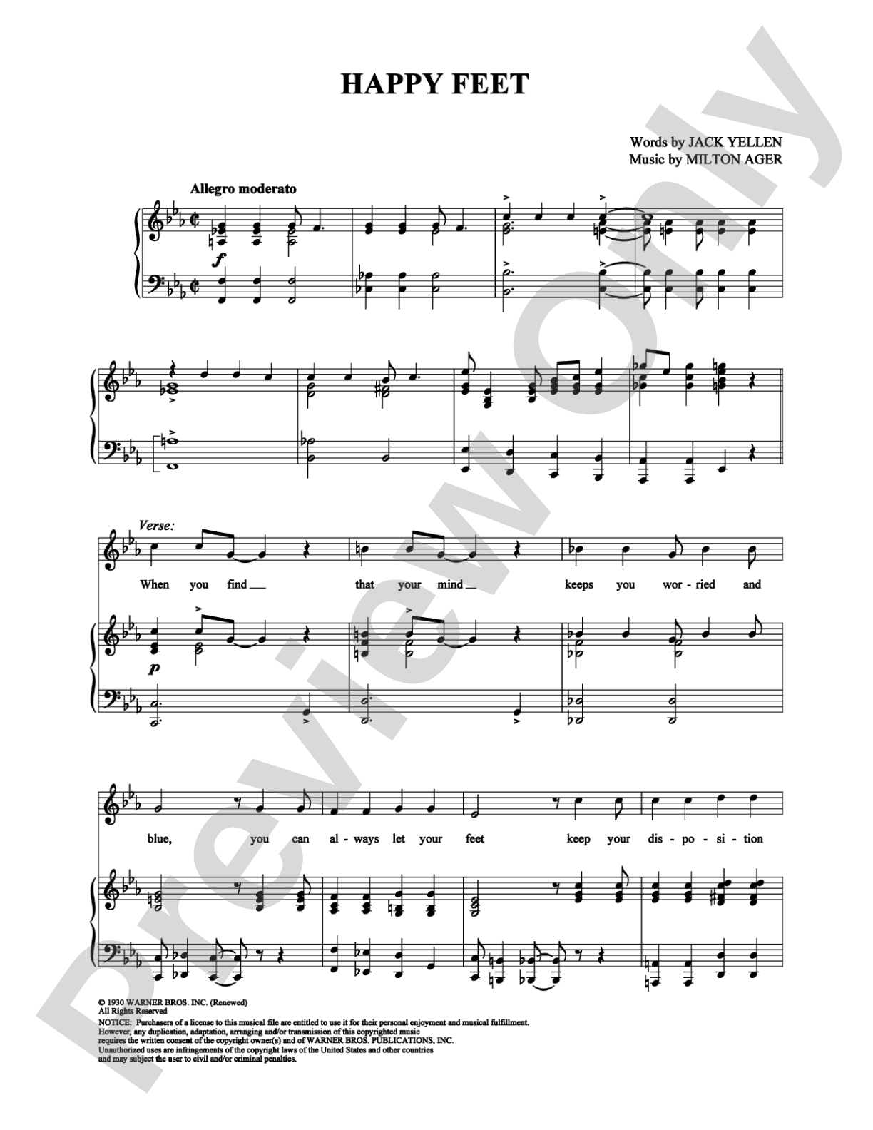 Happy Feet: Piano/Vocal/Chords Digital Sheet Music