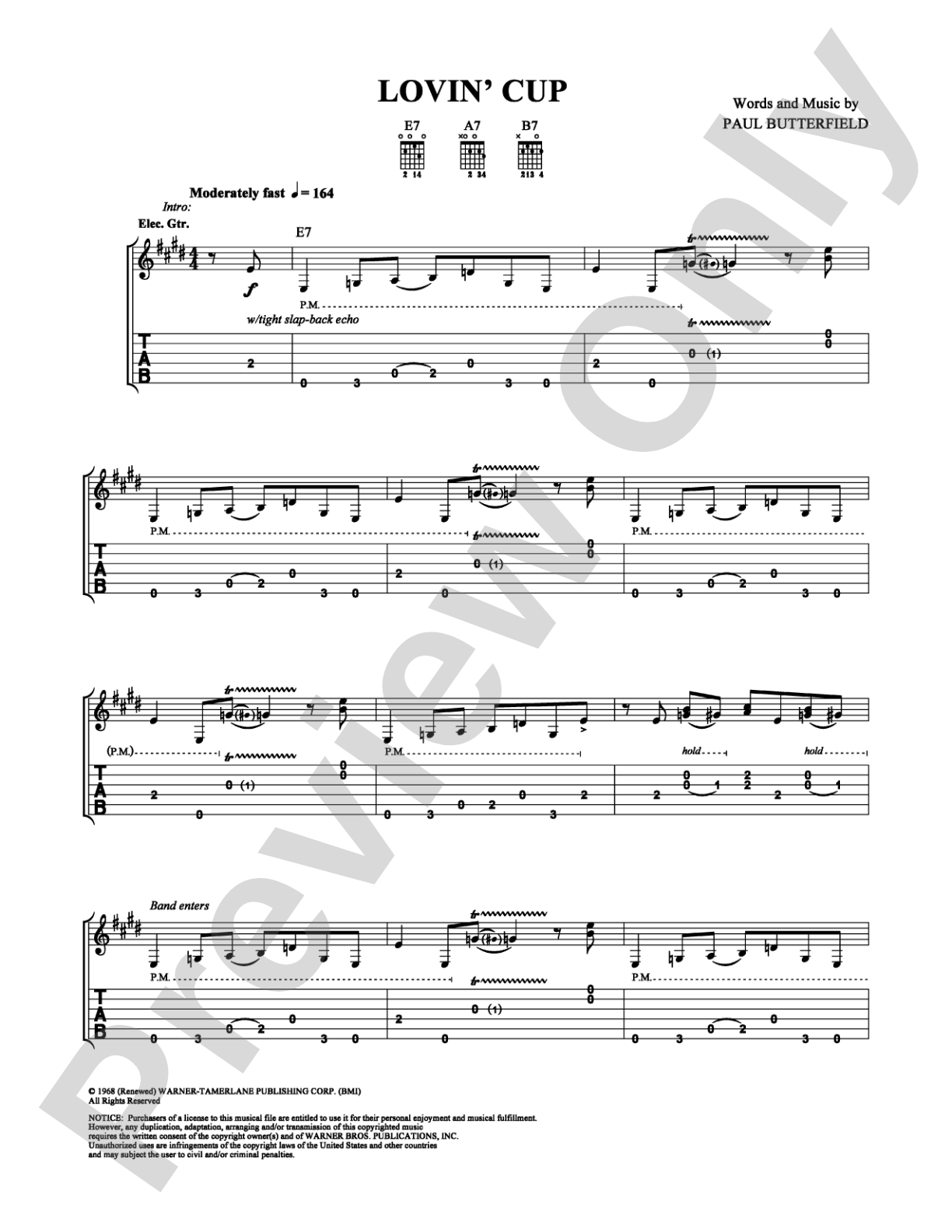 Lovin' Cup: Guitar TAB Digital Sheet Music