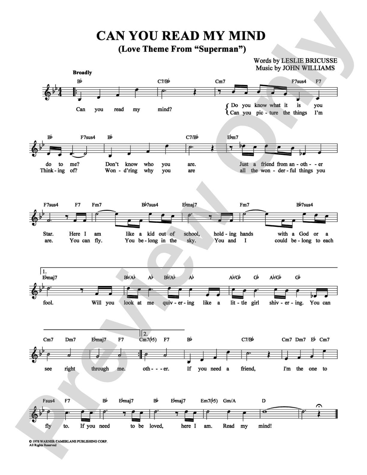Can You Read My Mind?: Lead Sheet Digital Sheet Music