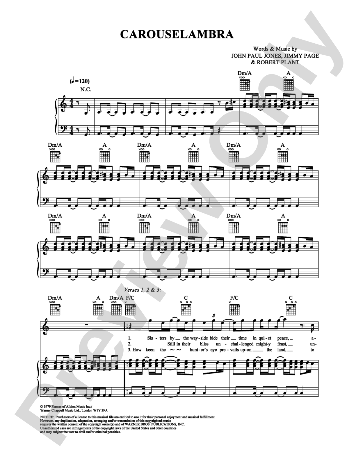 Carouselambra: Piano/Vocal/Chords Digital Sheet Music