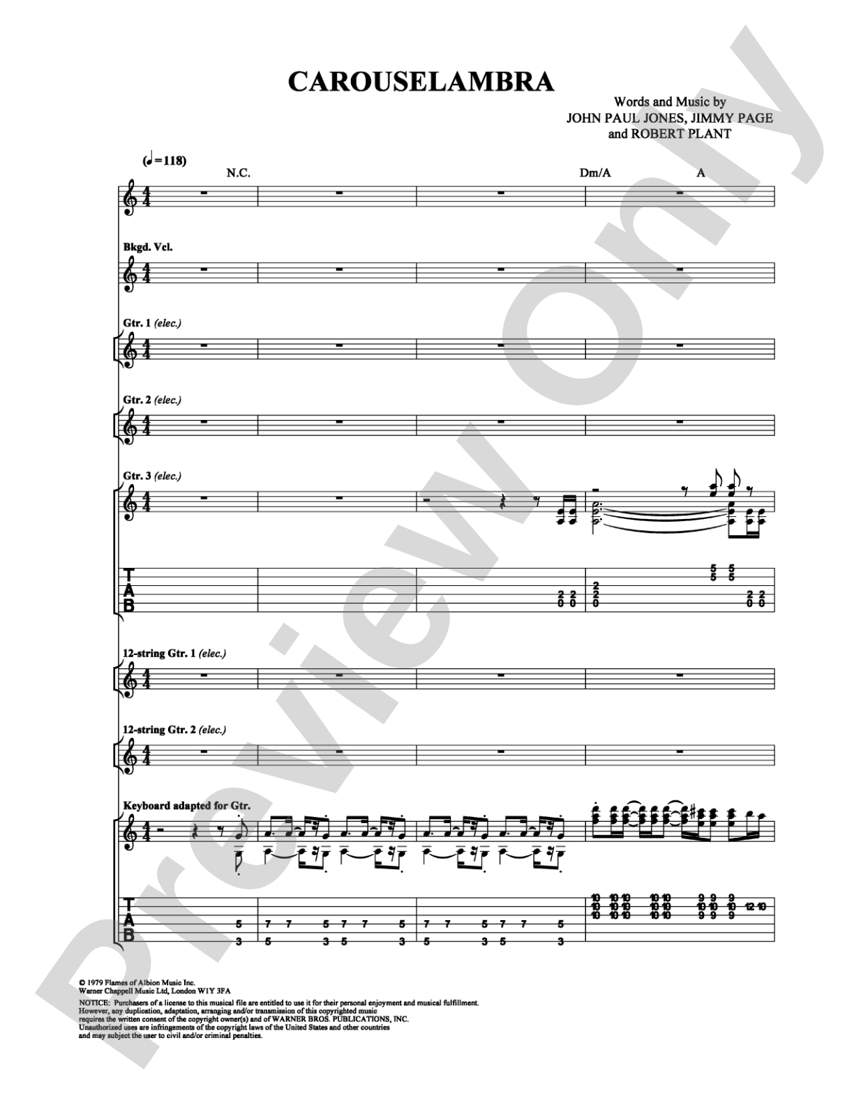Carouselambra: Guitar TAB Digital Sheet Music