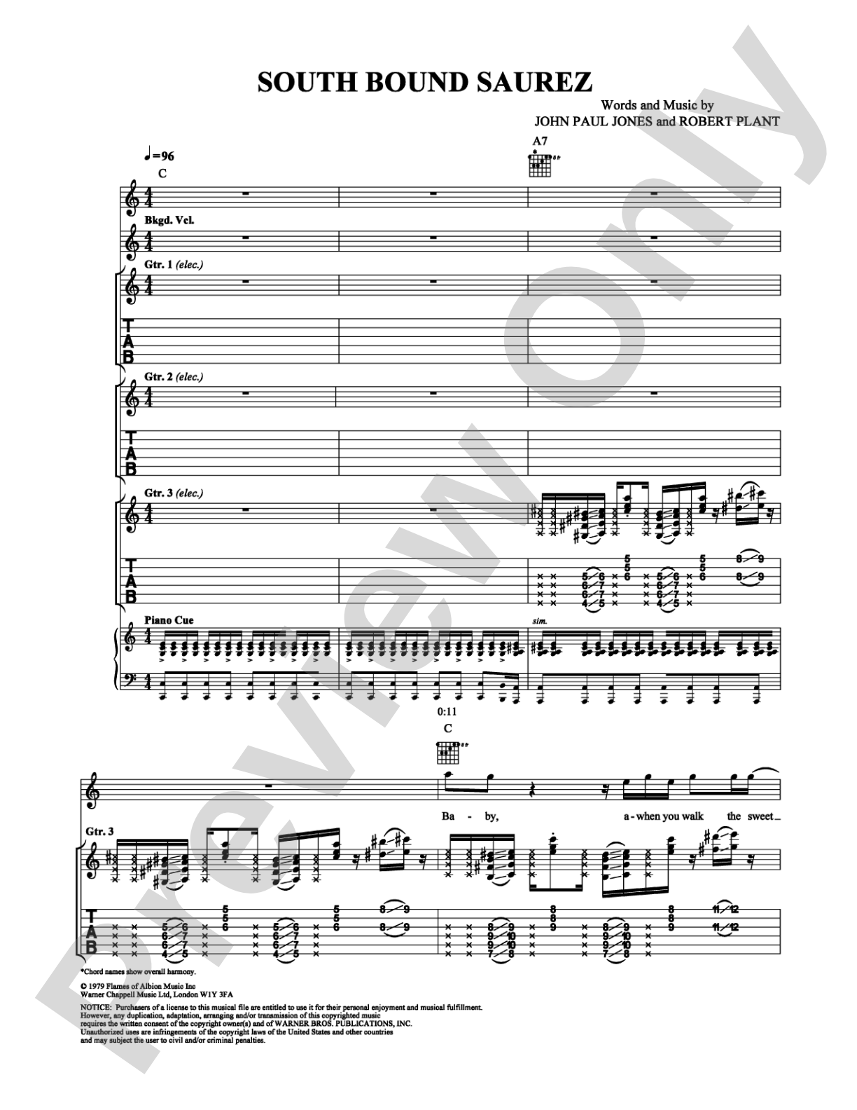 South Bound Suarez: Guitar TAB Digital Sheet Music