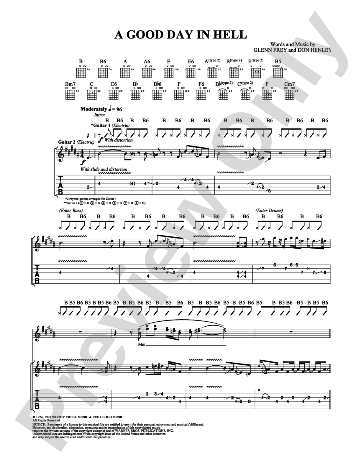 A Good Day In Hell: Guitar TAB Digital Sheet Music