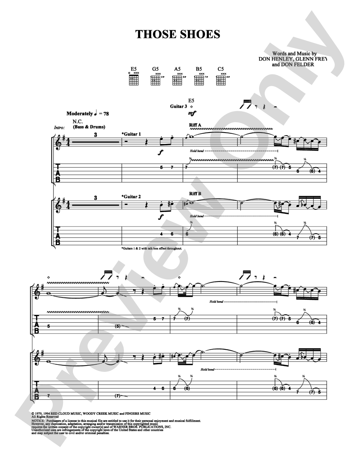 Those Shoes: Guitar TAB Digital Sheet Music