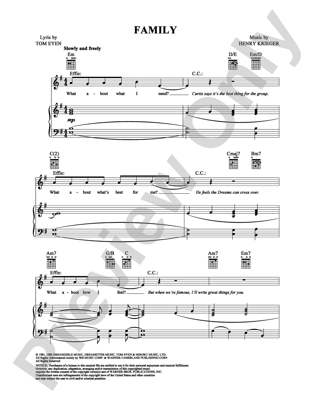 Family: Piano/Vocal/Chords Digital Sheet Music