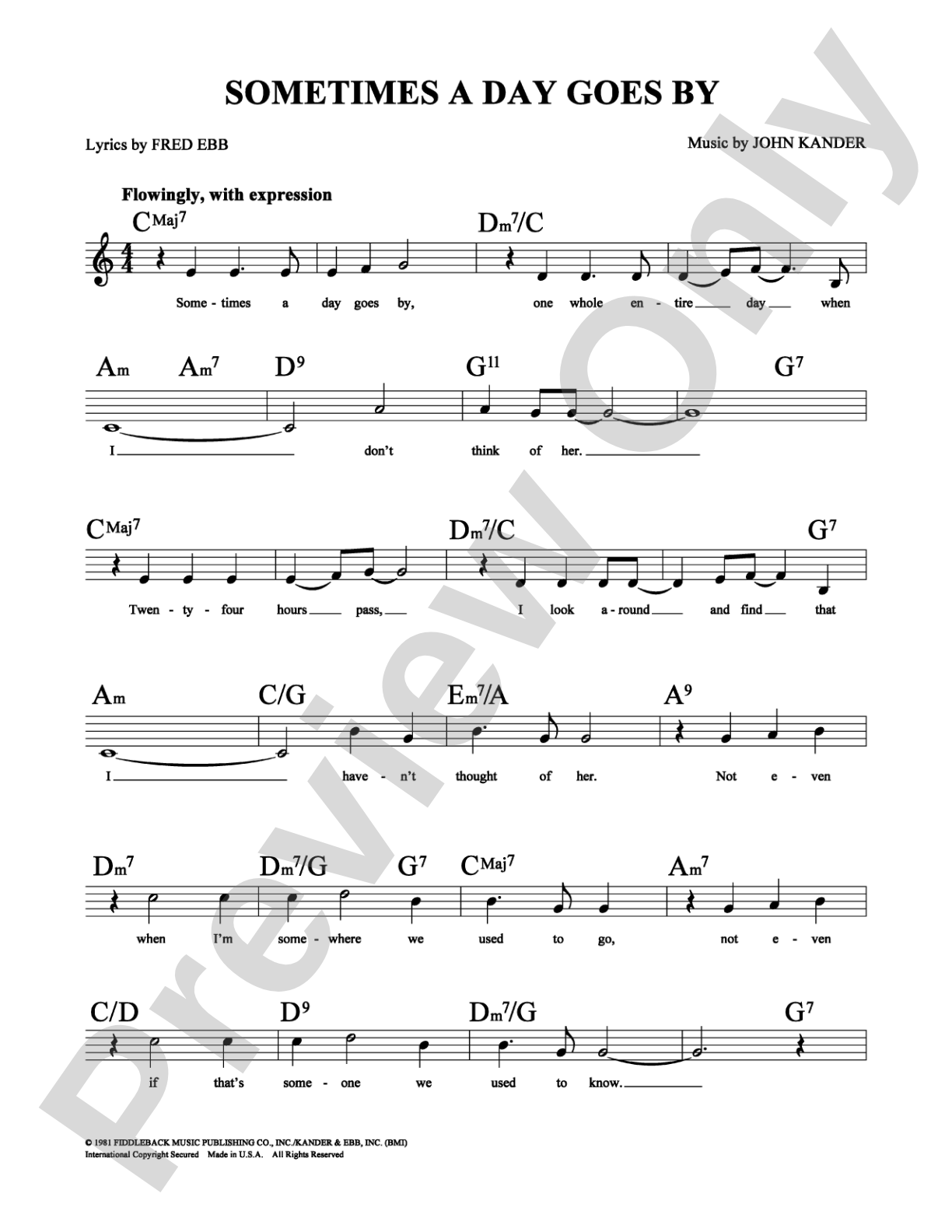 Sometimes A Day Goes By: Lead Sheet Digital Sheet Music