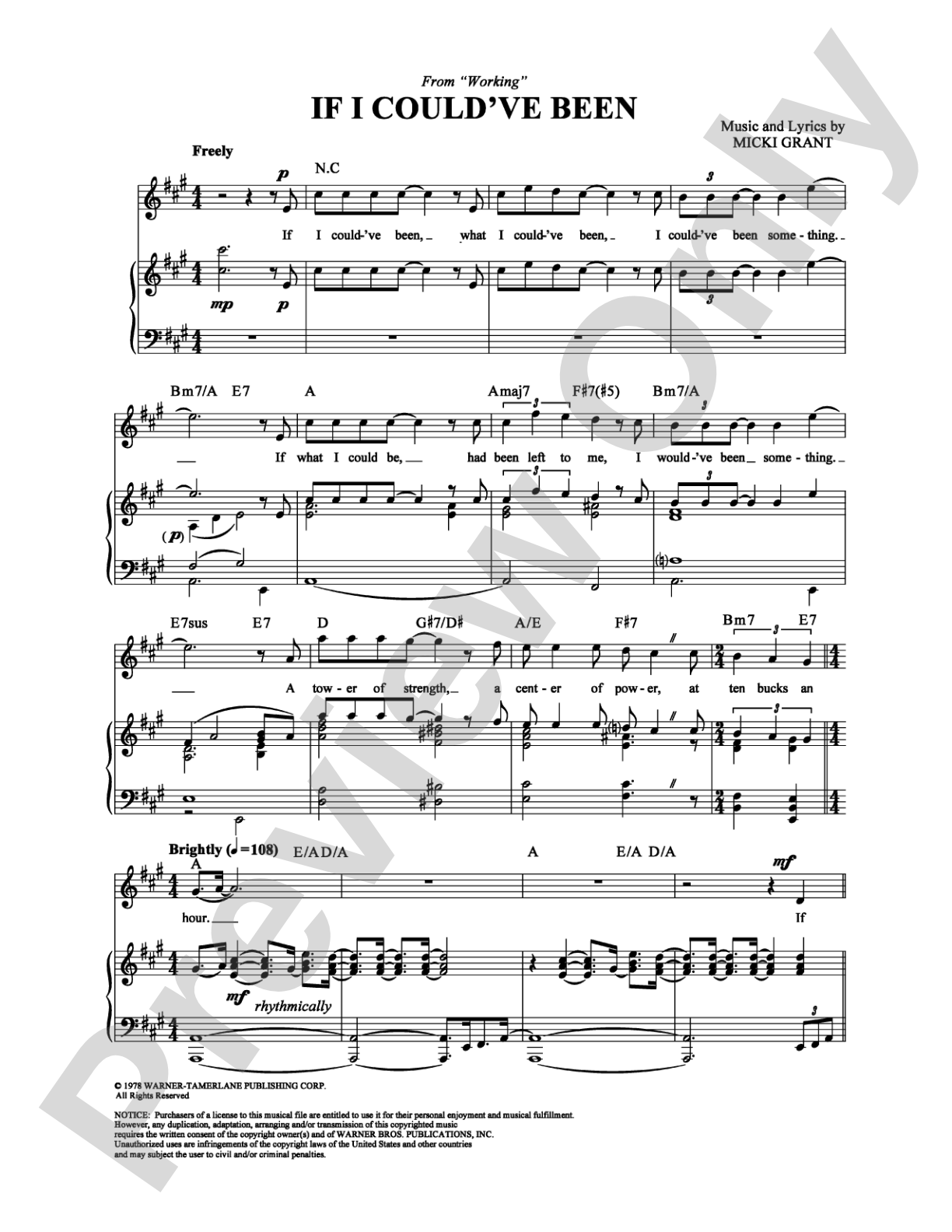 If I Could've Been: Piano/Vocal/Chords Digital Sheet Music