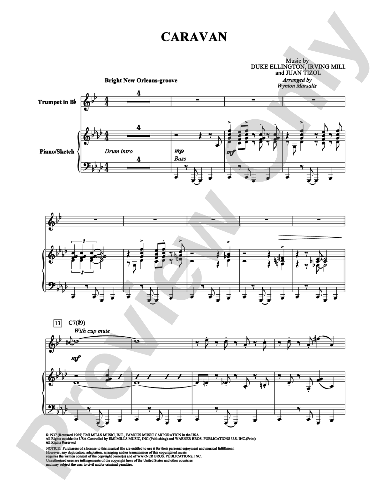 Caravan: Solo & Small Ensemble Digital Sheet Music