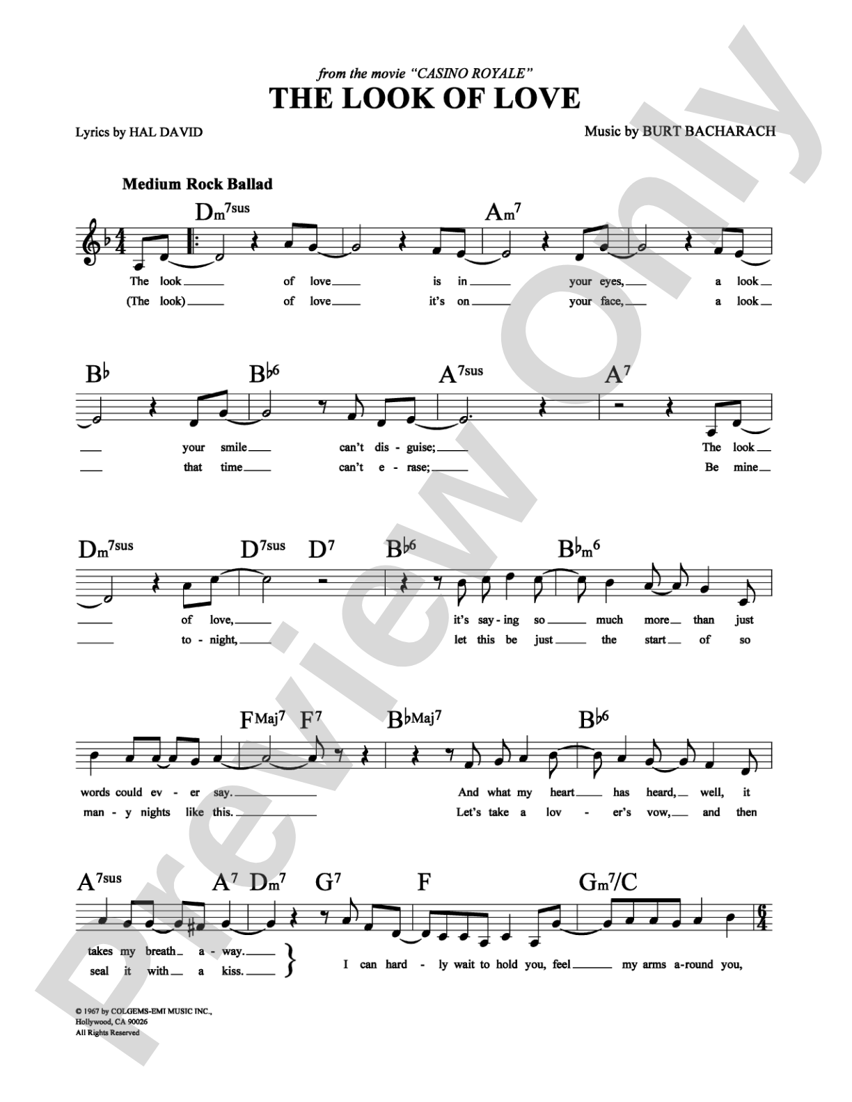 The Look of Love: Lead Sheet Digital Sheet Music