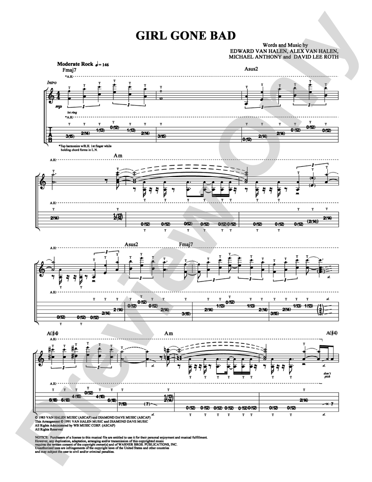 Girl Gone Bad: Guitar TAB Digital Sheet Music