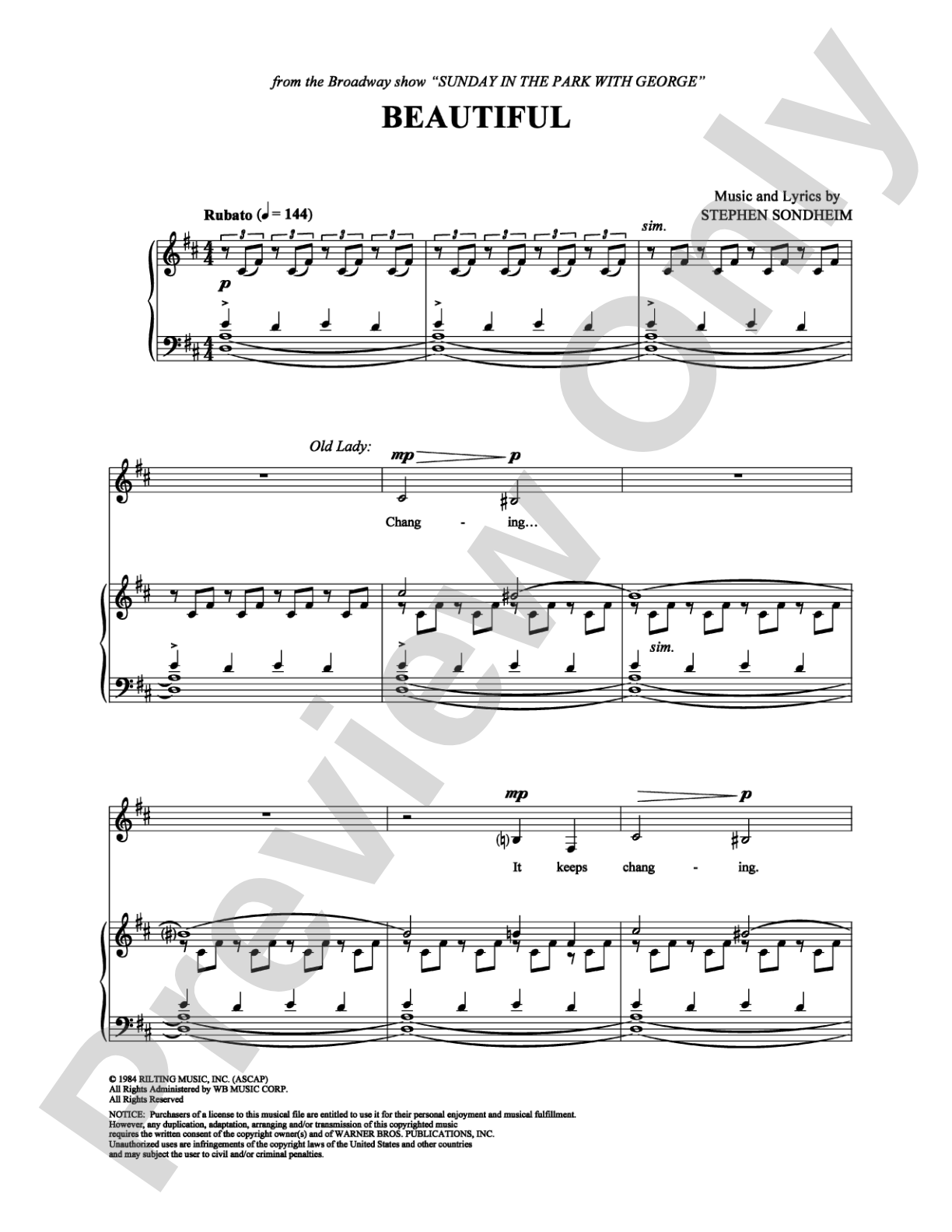 Beautiful: Piano/Vocal/Chords Digital Sheet Music