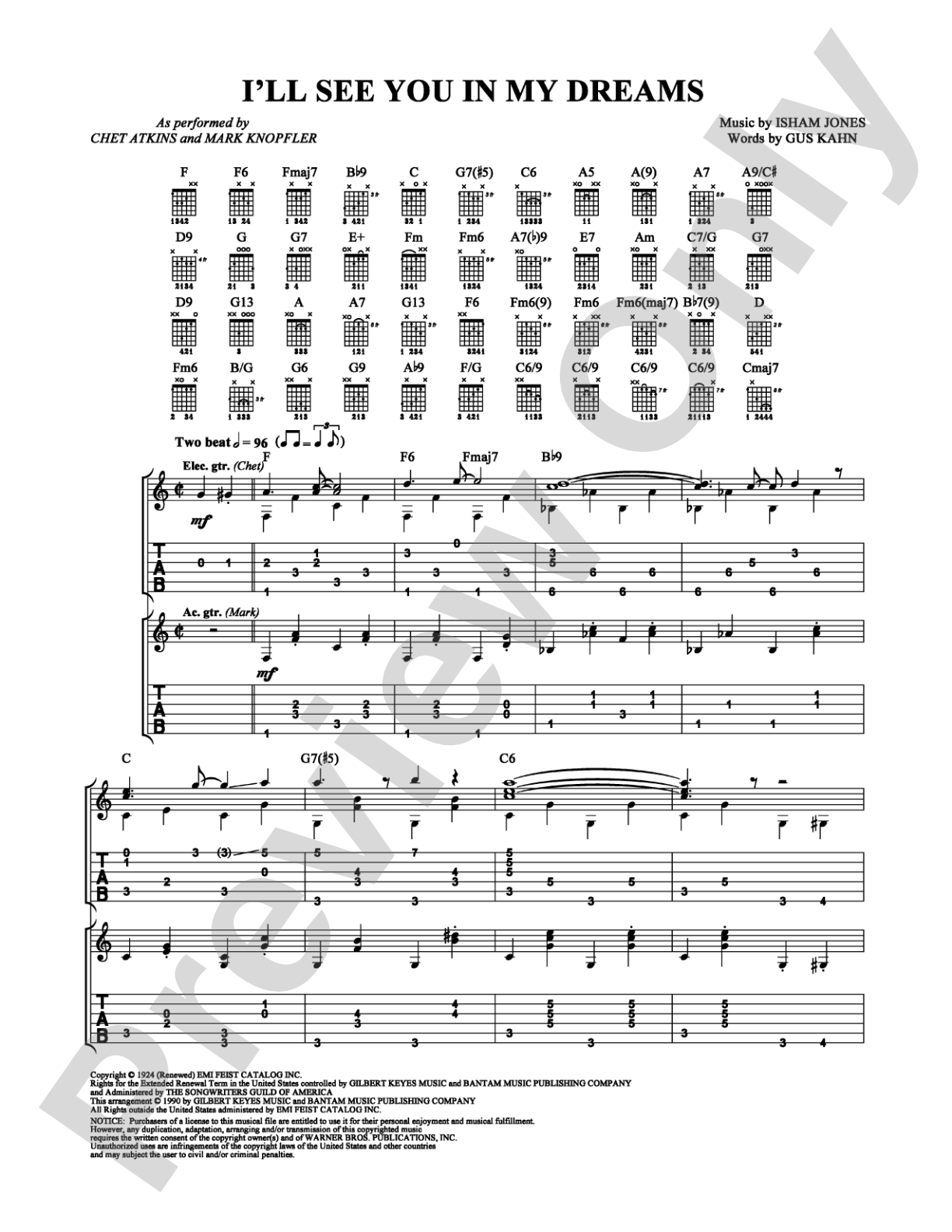 I'll See You In My Dreams: Guitar TAB Digital Sheet Music