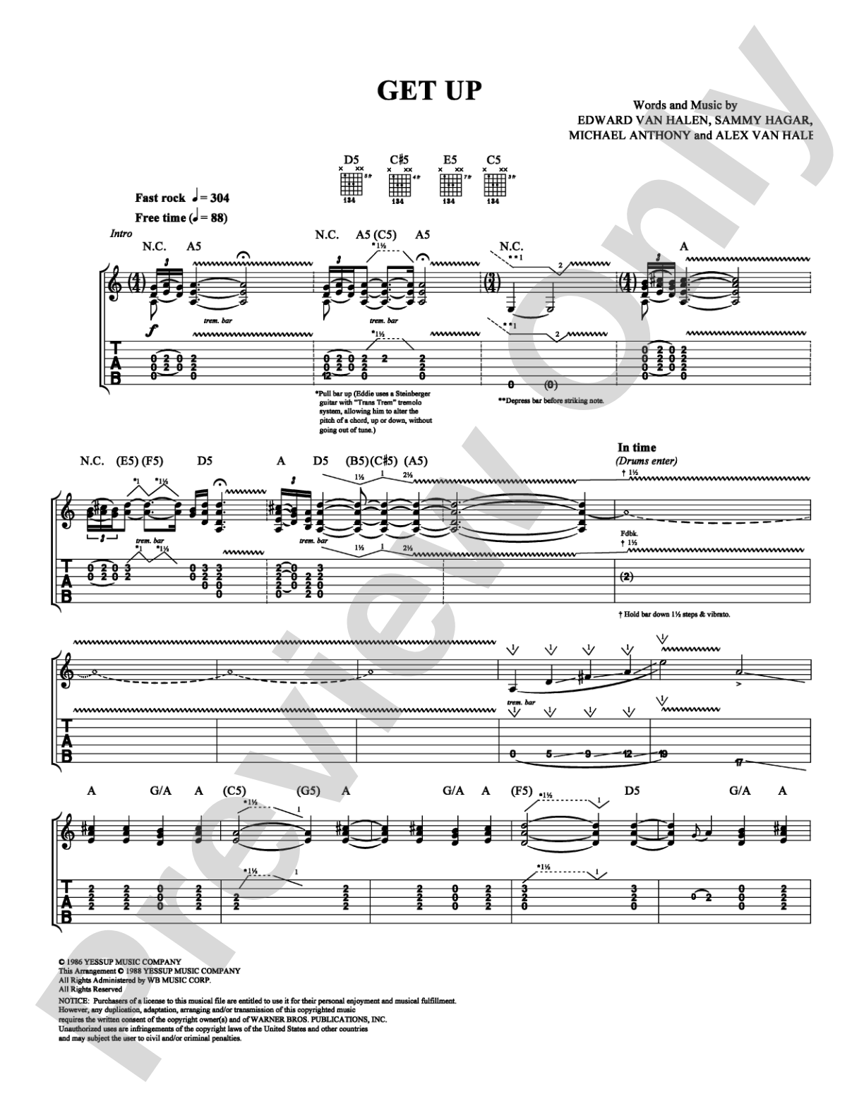 Get Up: Guitar TAB Digital Sheet Music