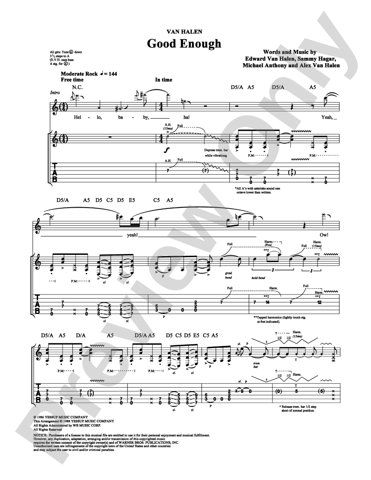 Good Enough: Guitar TAB Digital Sheet Music