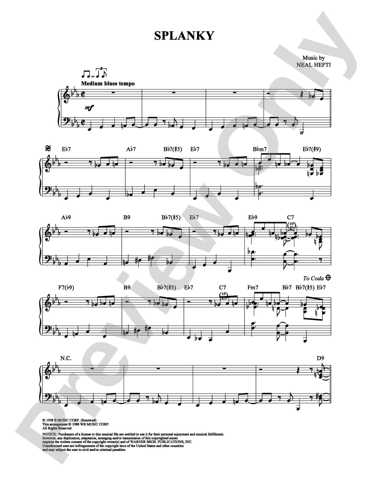 Splanky: Piano Digital Sheet Music