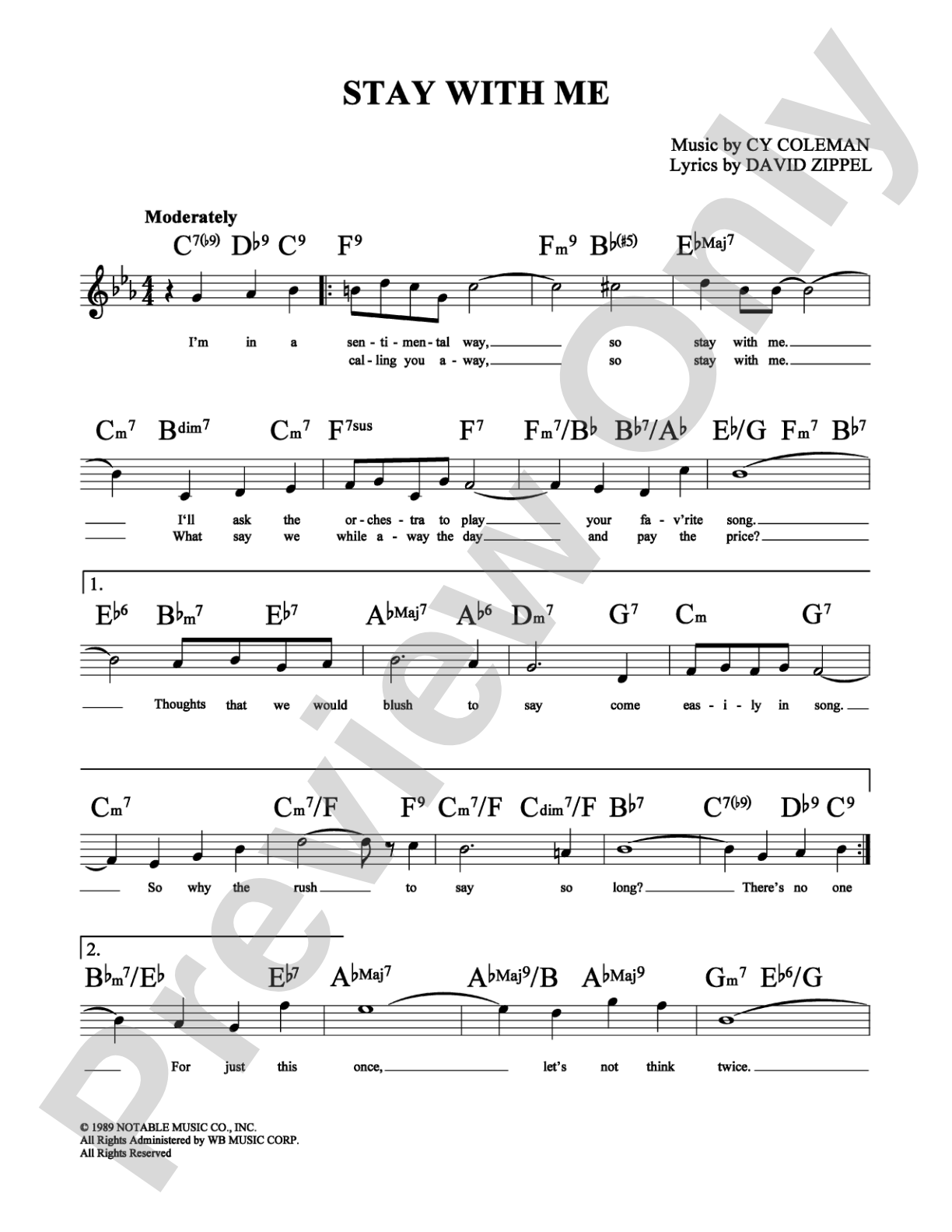Stay With Me: Lead Sheet Digital Sheet Music