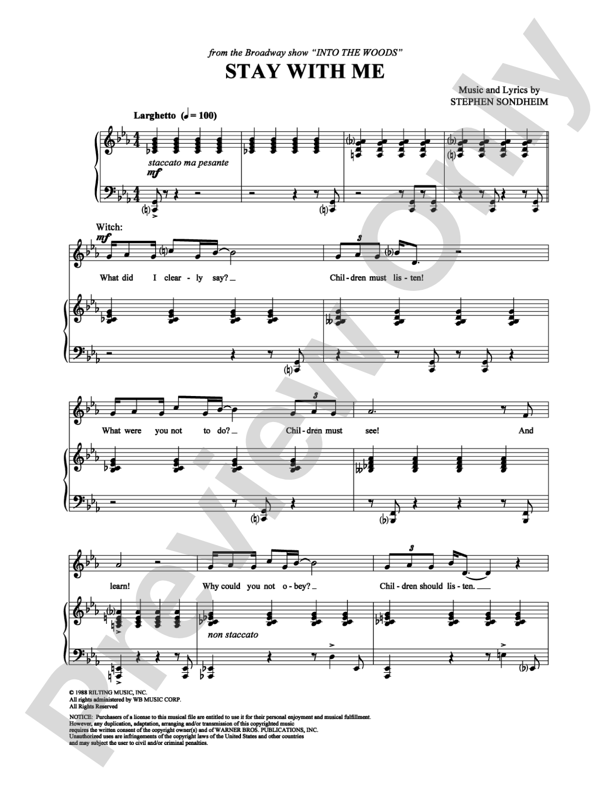 Stay With Me: Piano/Vocal/Chords Digital Sheet Music